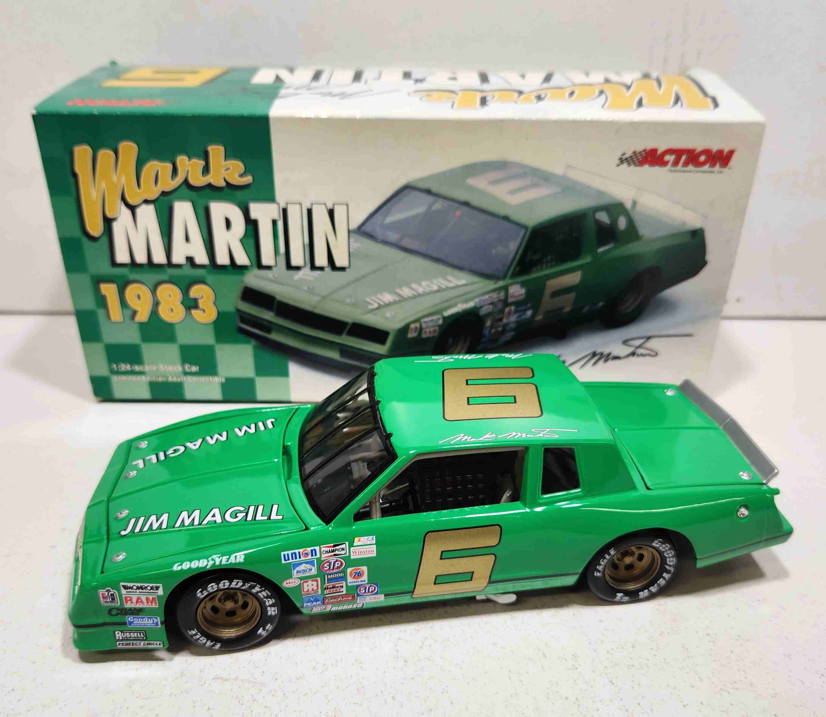 1983 Mark Martin 1/24th Jim Magill "Green" clear window bank Monte Carlo