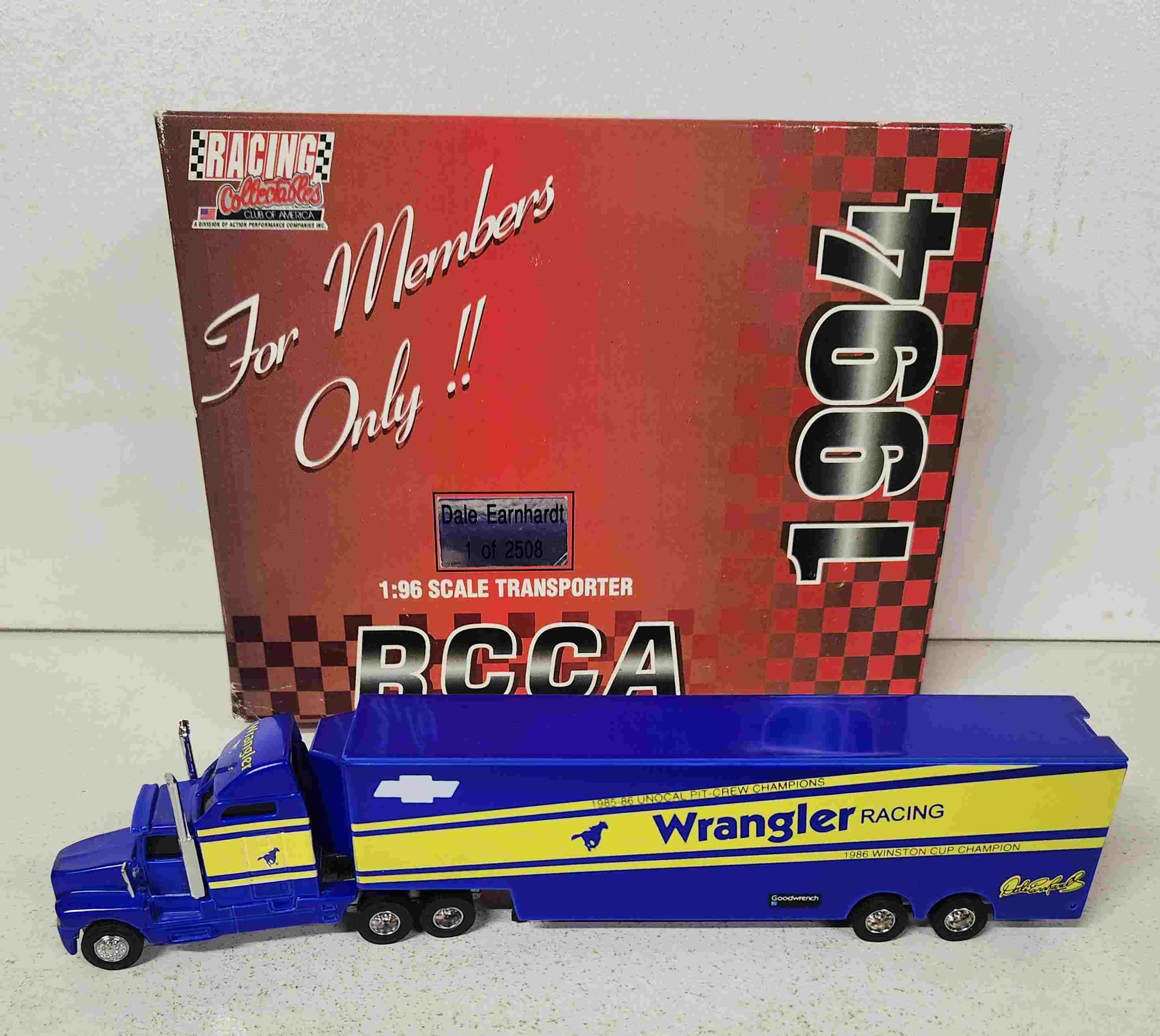 1987 Dale Earnhardt 1/96th Wrangler RCCA Transporter