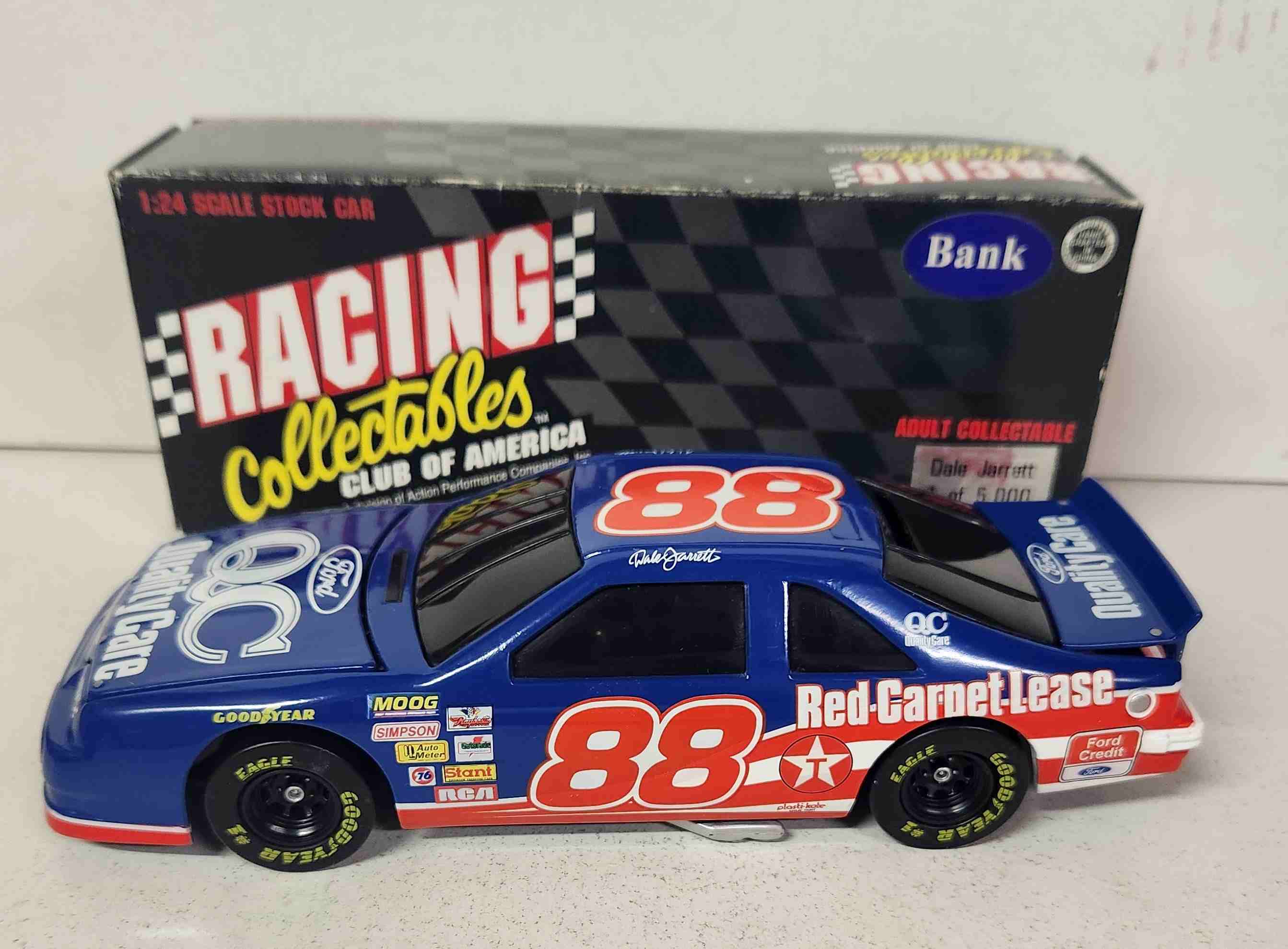 1996 Dale Jarrett 1/24th Quality Care b/w bank Thunderbird