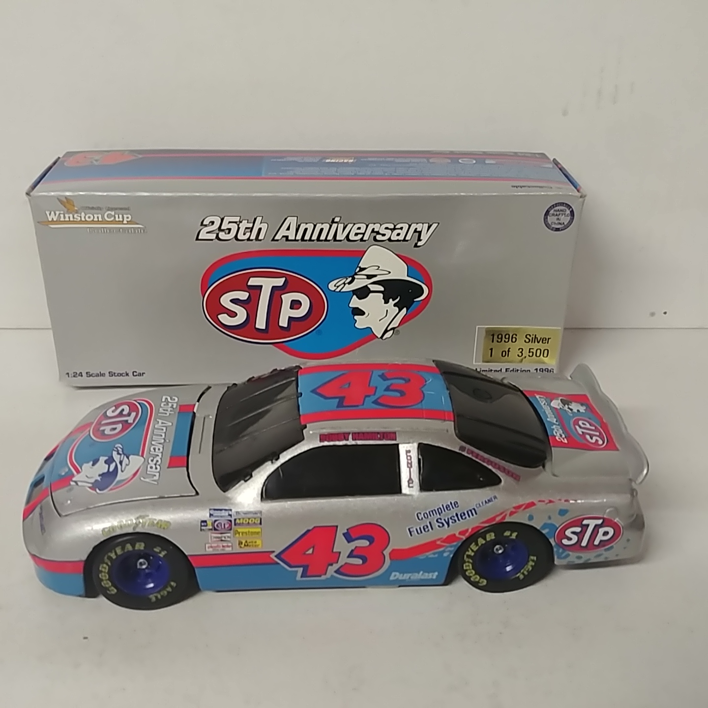 1996 Bobby Hamilton 1/24th STP "Petty 1996 Silver" b/w Pontiac