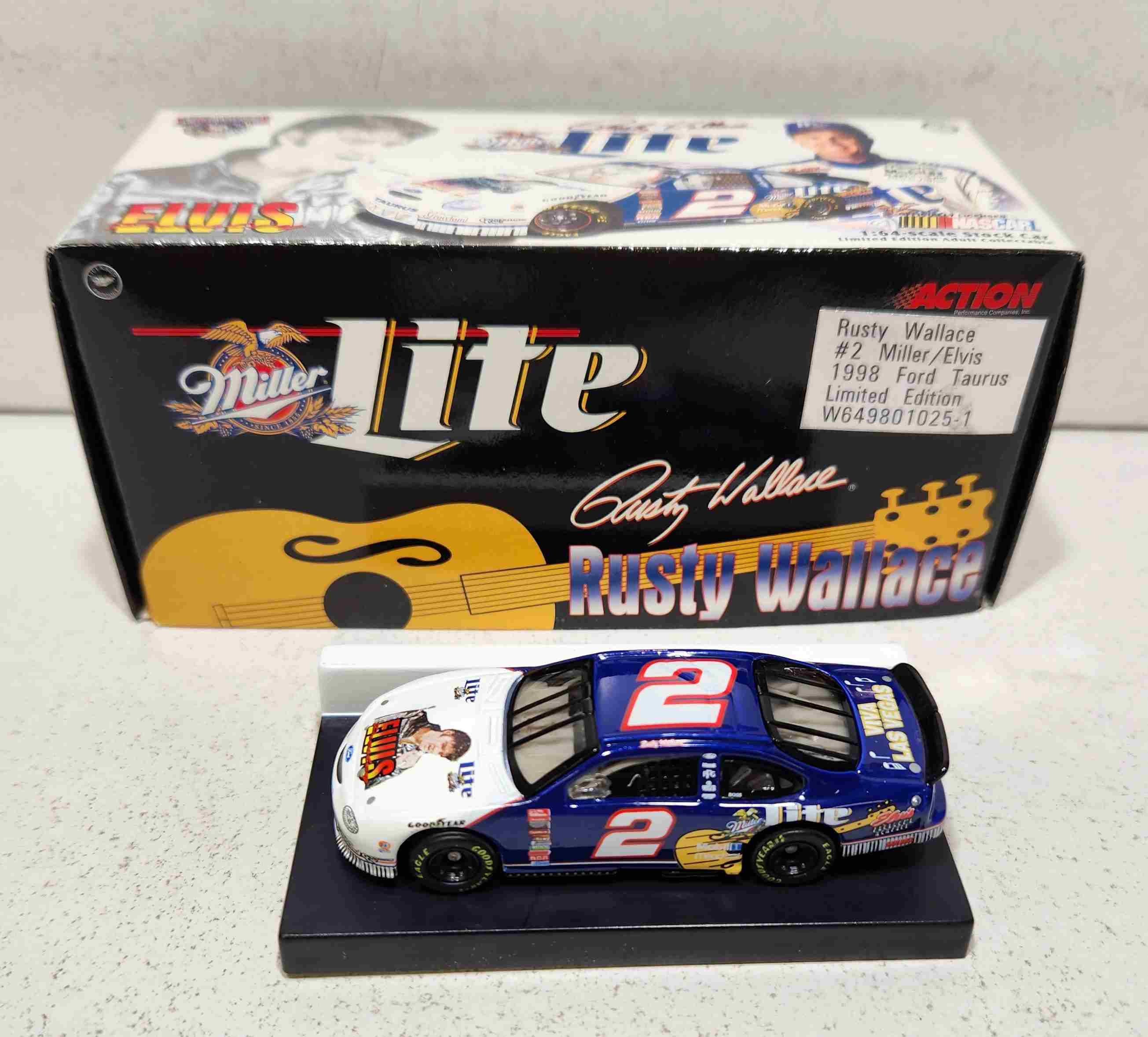 1998 Rusty Wallace 1/64th Miller Lite "Elvis Viva Las Vegas" ARC Taurus