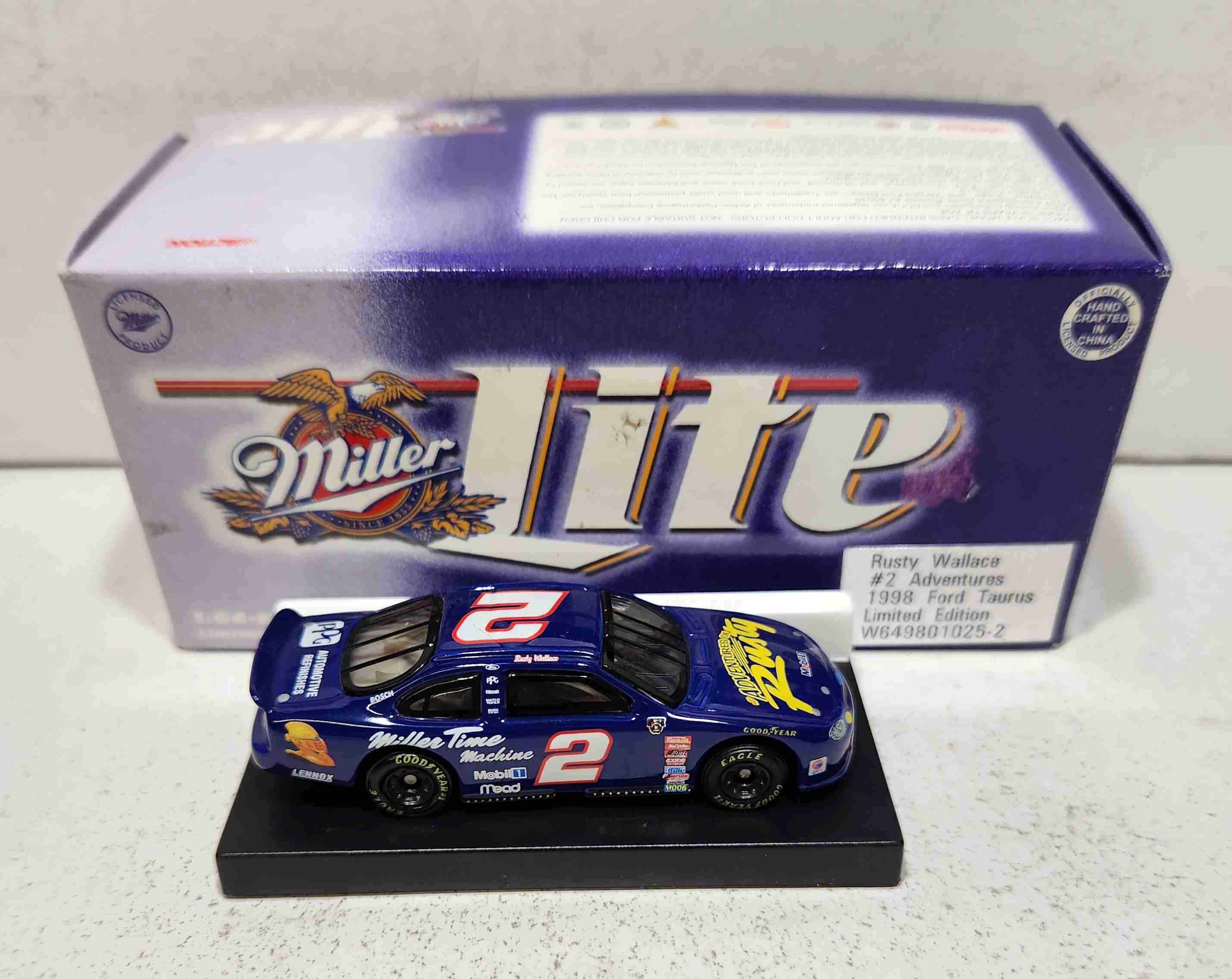 1998 Rusty Wallace 1/64th Miller Time "Adventures of Rusty" ARC Taurus