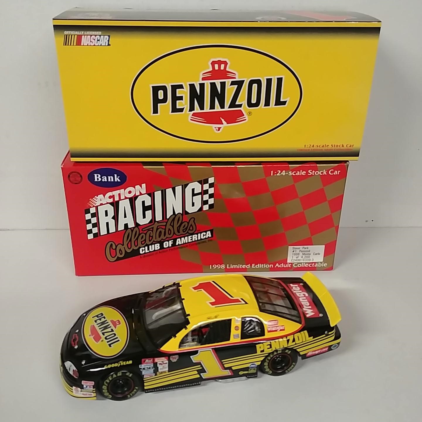 1998 Steve Park 1/24th Pennzoil "Reverse" c/w bank Monte Carlo