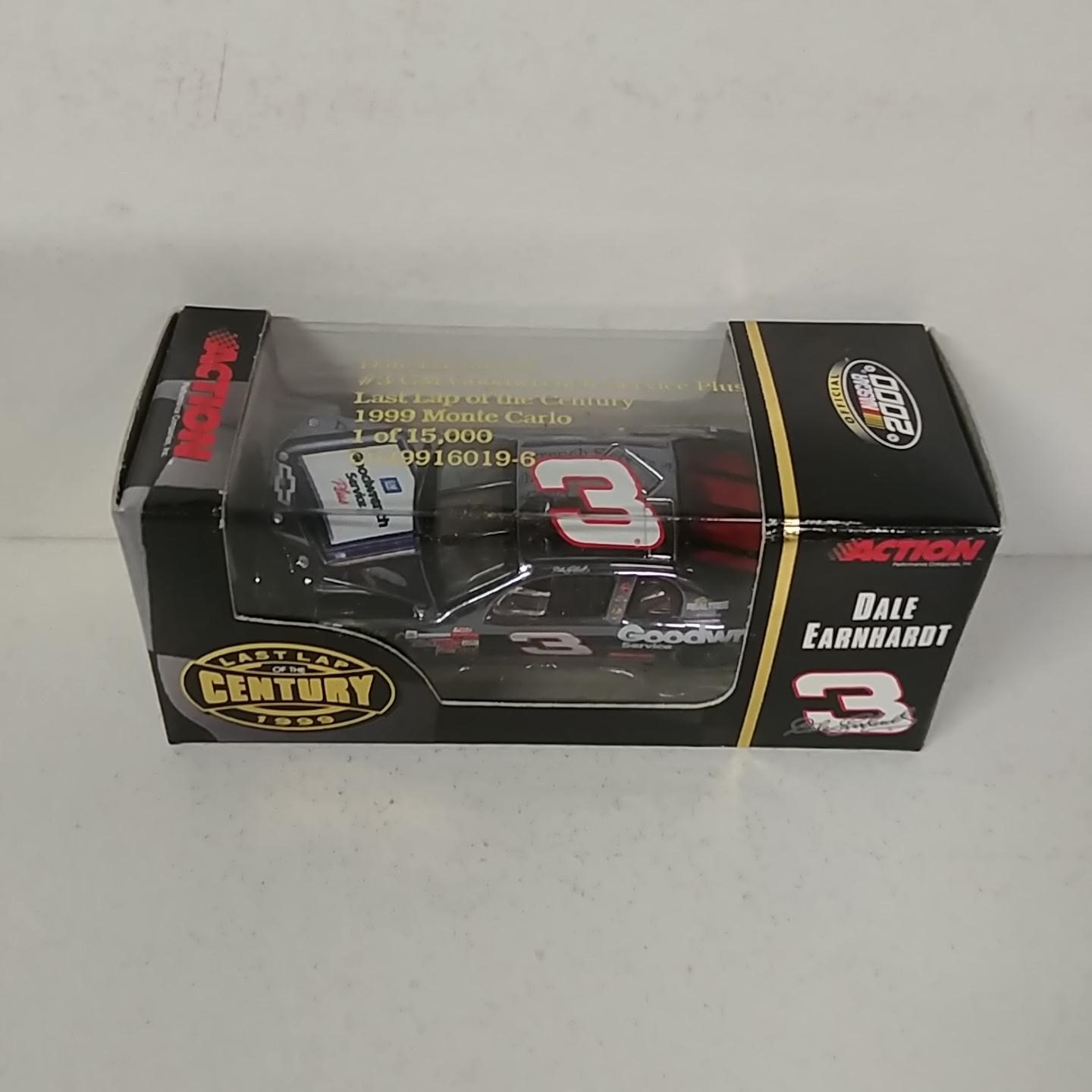 1999 Dale Earnhardt 1/64th GM Goodwrench Sign "Last Lap of the Century" RCCA hood open Monte Carlo