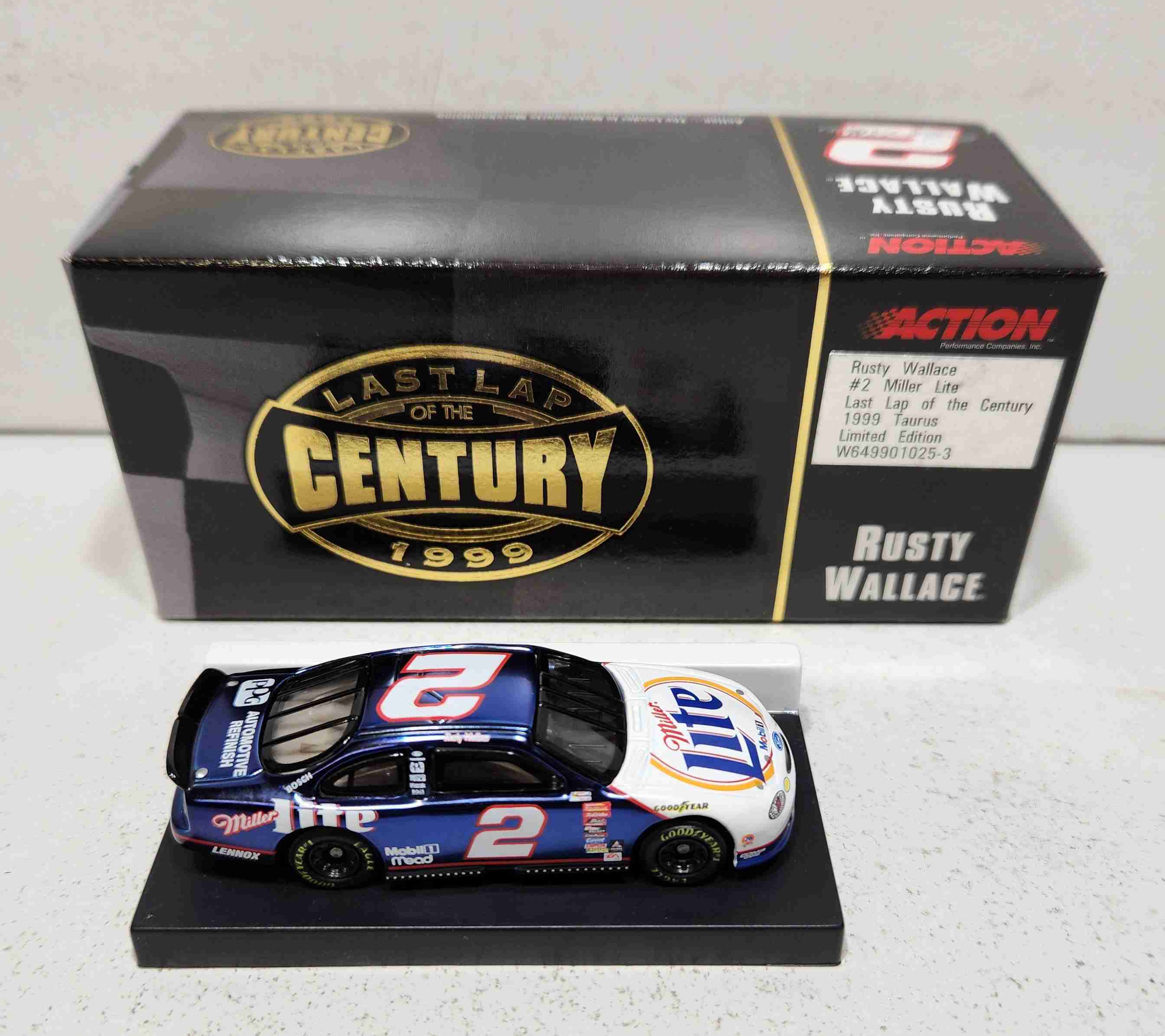 1999 Rusty Wallace 1/64th Miller Lite "Last Lap" ARC Taurus