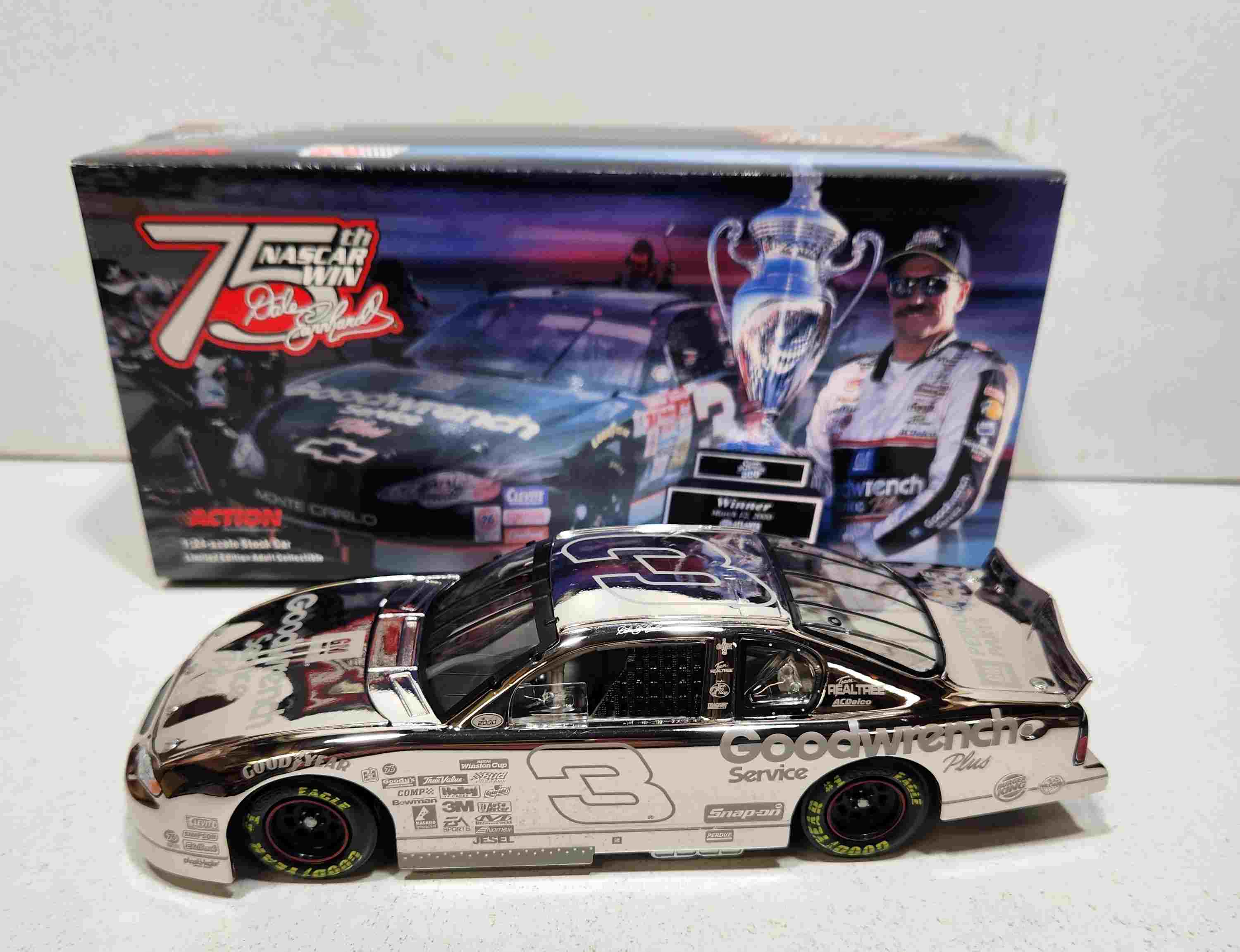 2000 Dale Earnhardt 1/24th Goodwrench "75th Win" Platinum Monte Carlo