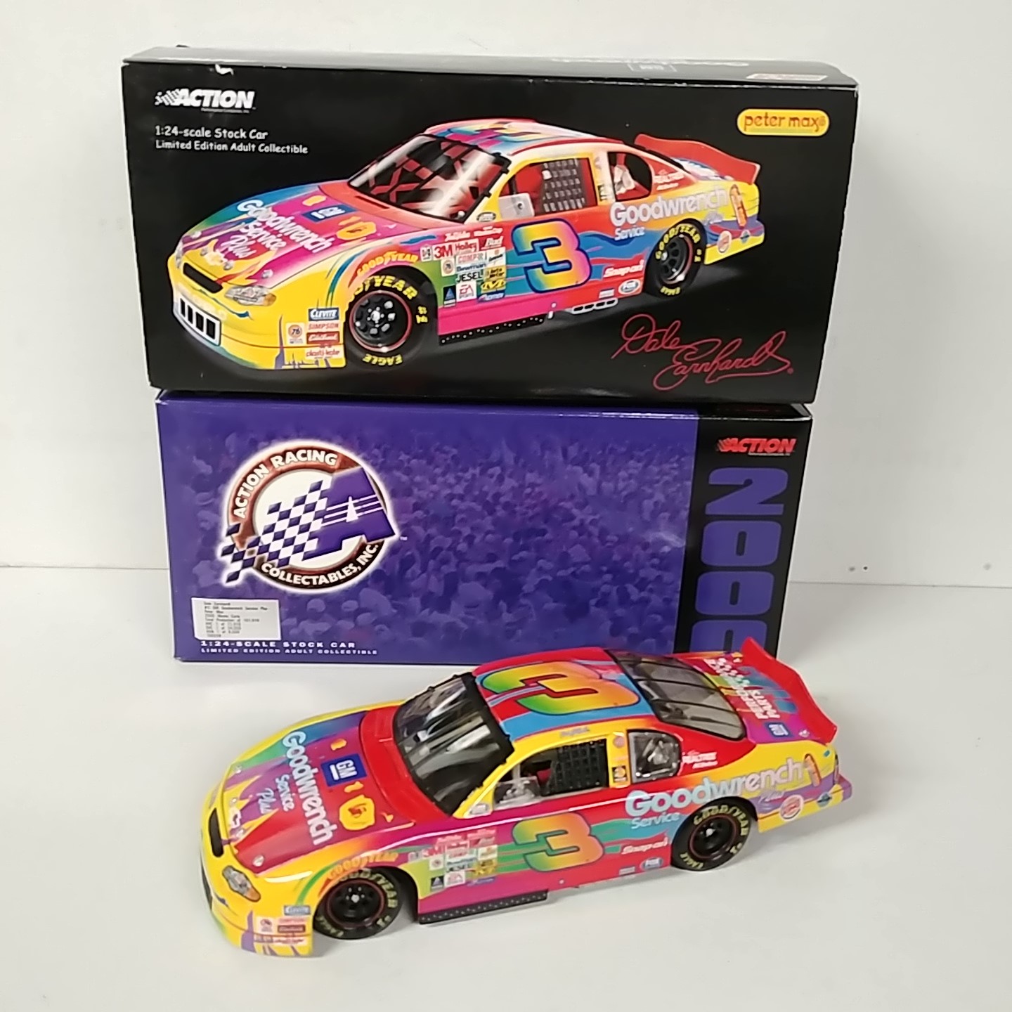 2000 Dale Earnhardt 1/24th Goodwrench Service Plus "Peter Max" c/w Monte Carlo