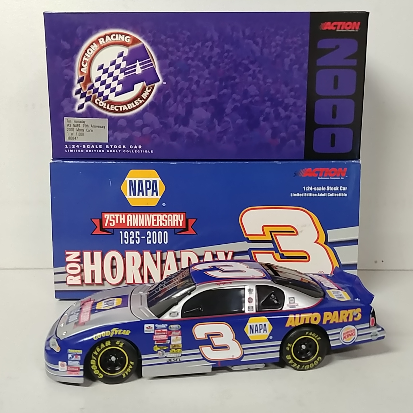 2000 Ron Hornaday 1/24th NAPA "75th Anniversary" b/w bank Monte Carlo