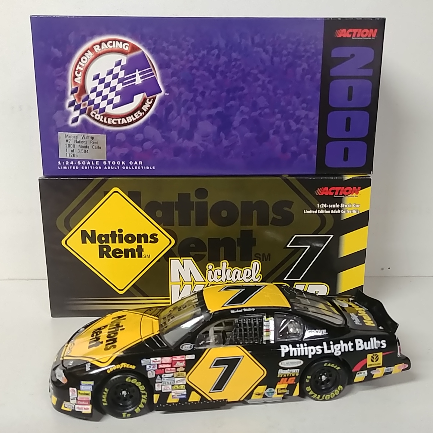 2000 Michael Waltrip 1/24th Nations Rent c/w car