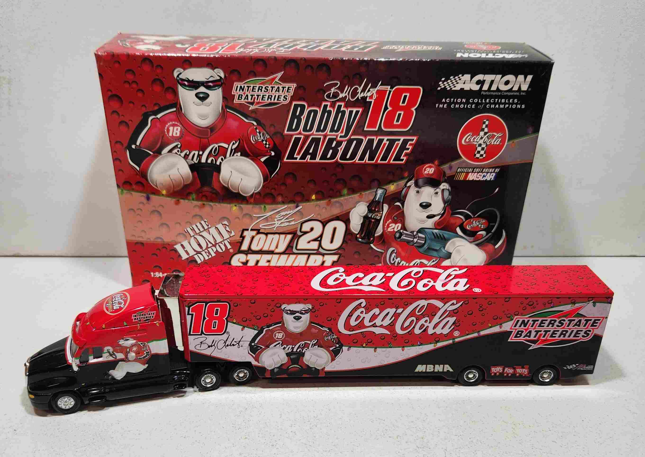 2001 Bobby Labonte/Tony Stewart 1/64th Coca-Cola Polar Bears Transporter