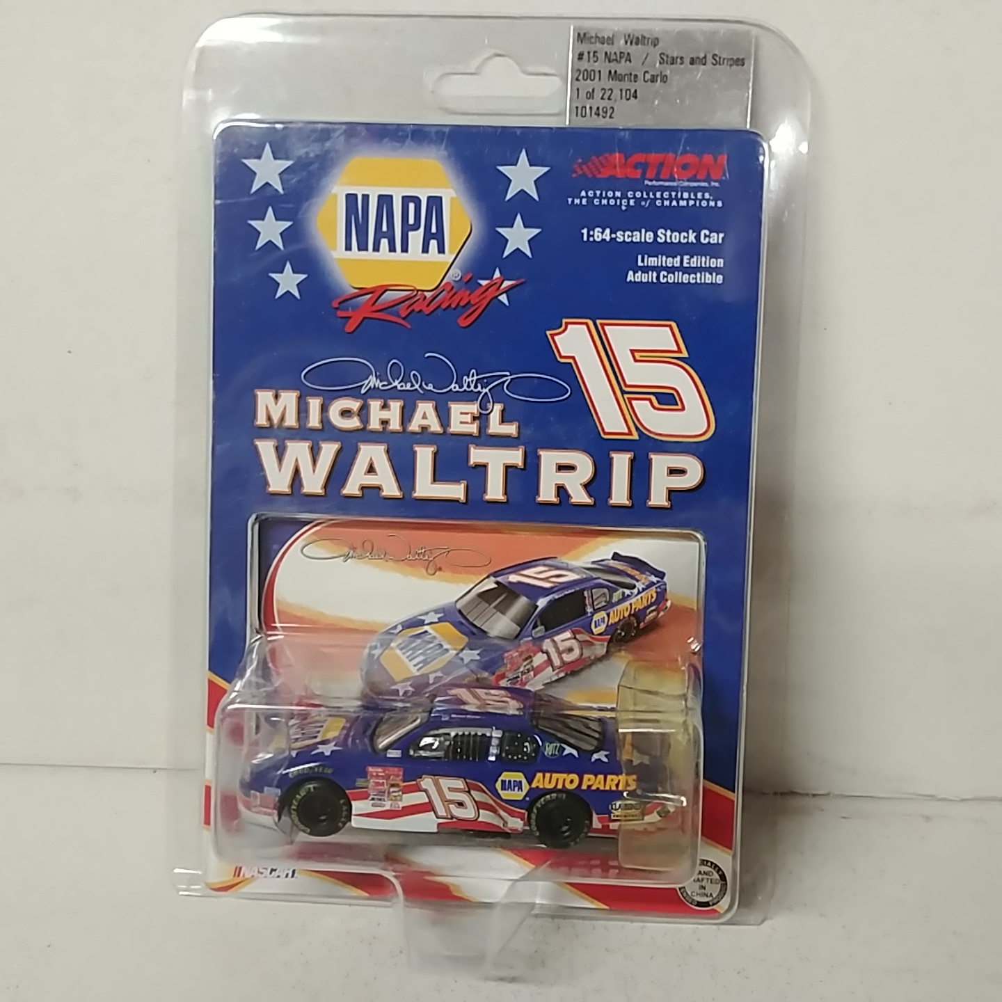 2001 Michael Waltrip 1/64th NAPA "Stars & Stripes" ARC Monte Carlo