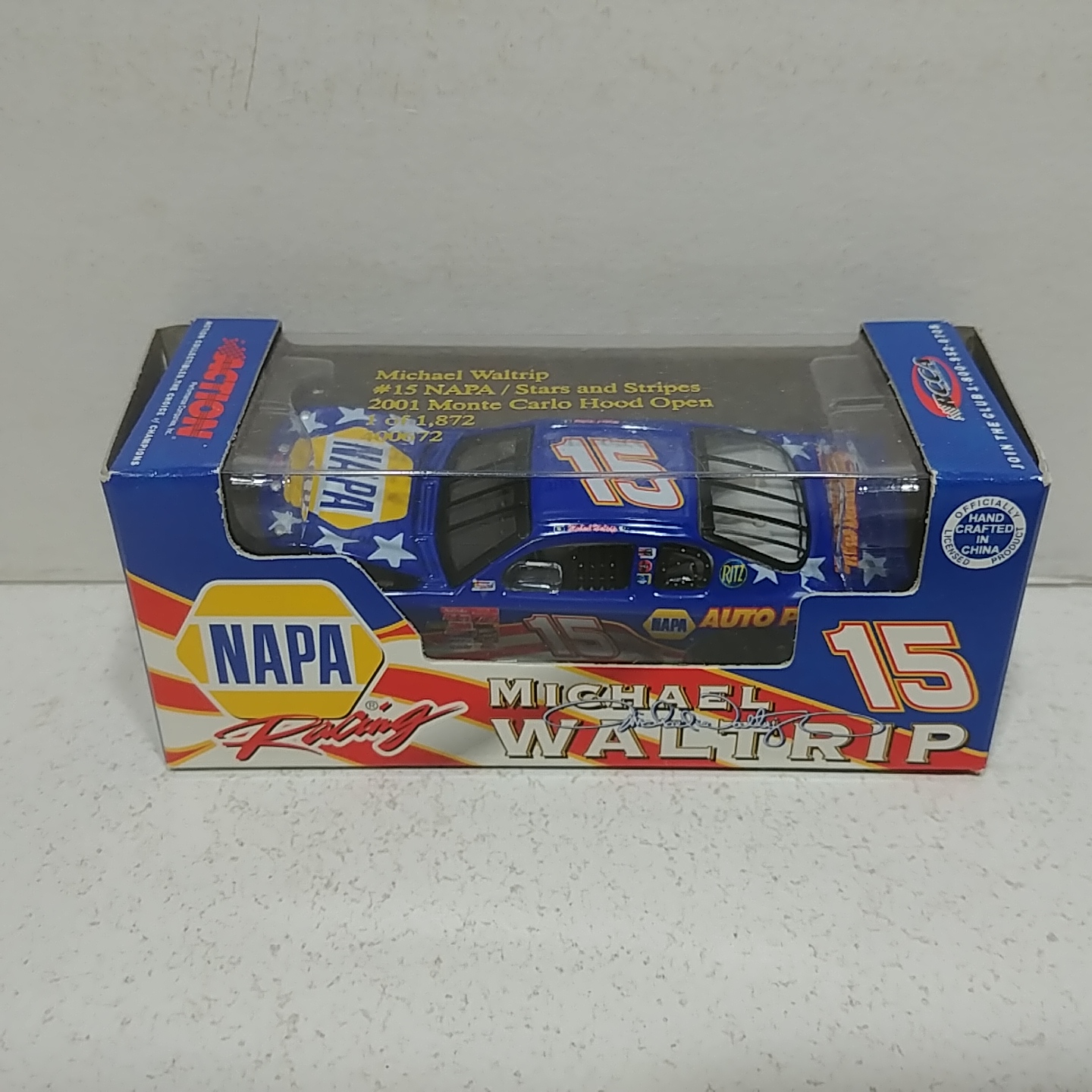 2001 Michael Waltrip 1/64th NAPA Stars & Stripes RCCA hood open Monte Carlo