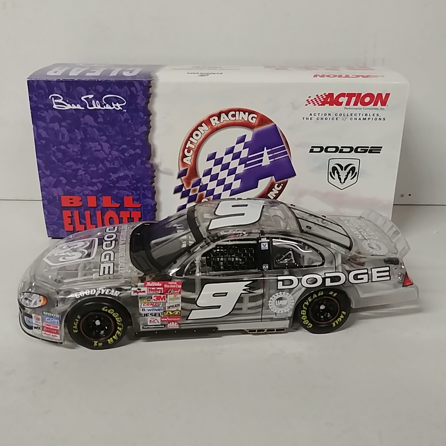 2002 Bill Elliott 1/24th Dodge Dealers clear car Intrepid R/T