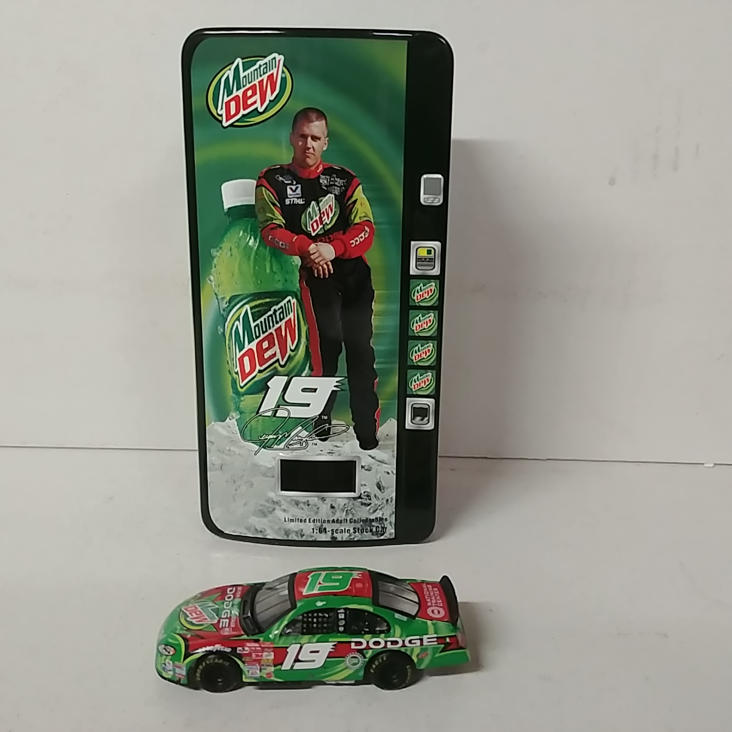 2002 Jeremy Mayfield 1/64th Mountain Dew Taurus in vending machine tin