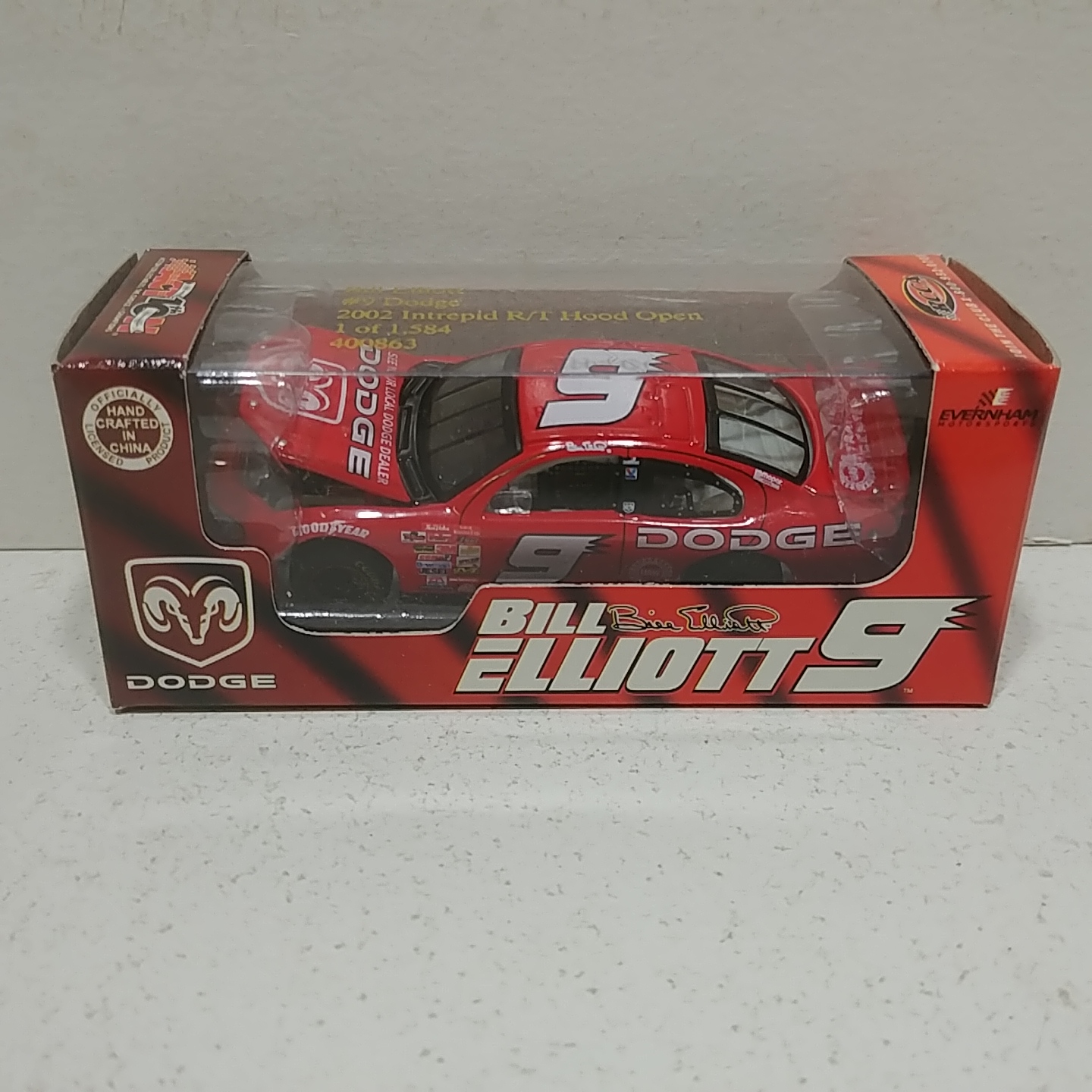 2002 Bill Elliott 1/64th Dodge RCCA hood open Intrepid R/T