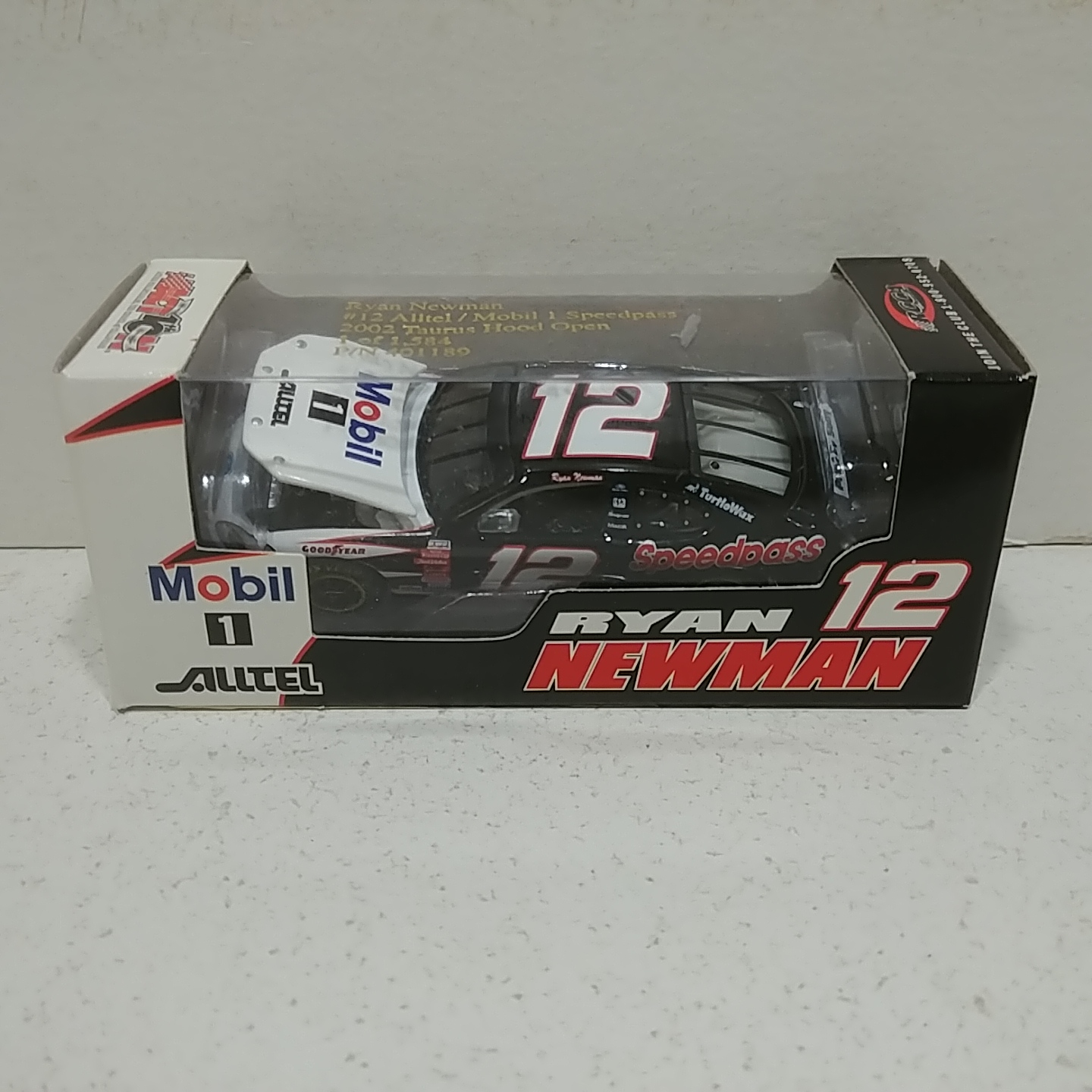 2002 Ryan Newman 1/64th Mobil1 "Speedpass" RCCA hood open Taurus