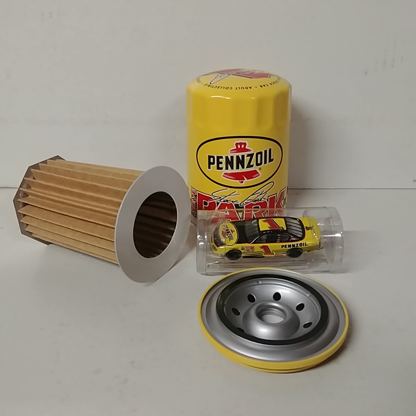 2002 Steve Park 1/64th Pennzoil car in oil filter tin