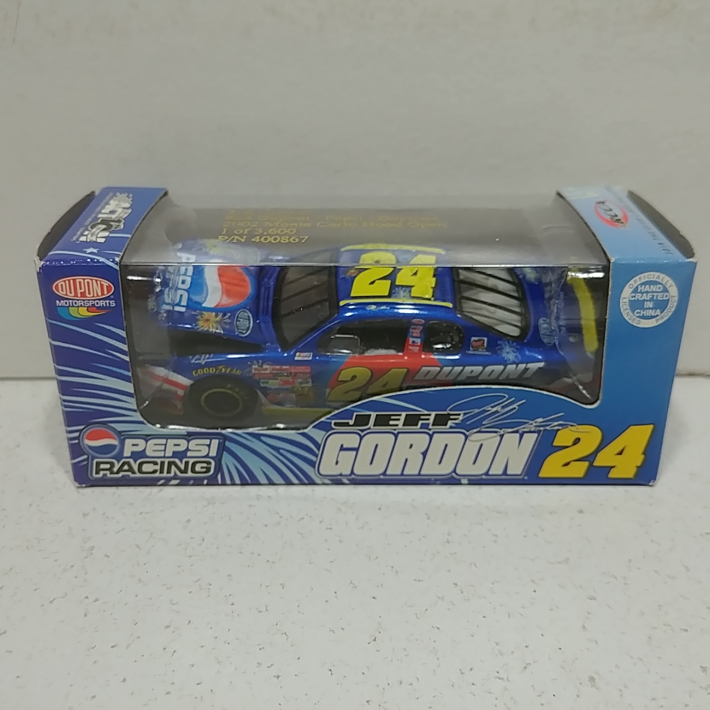 2002 jeff Gordon 1/64th Pepsi "Daytona" hood open Monte Carlo