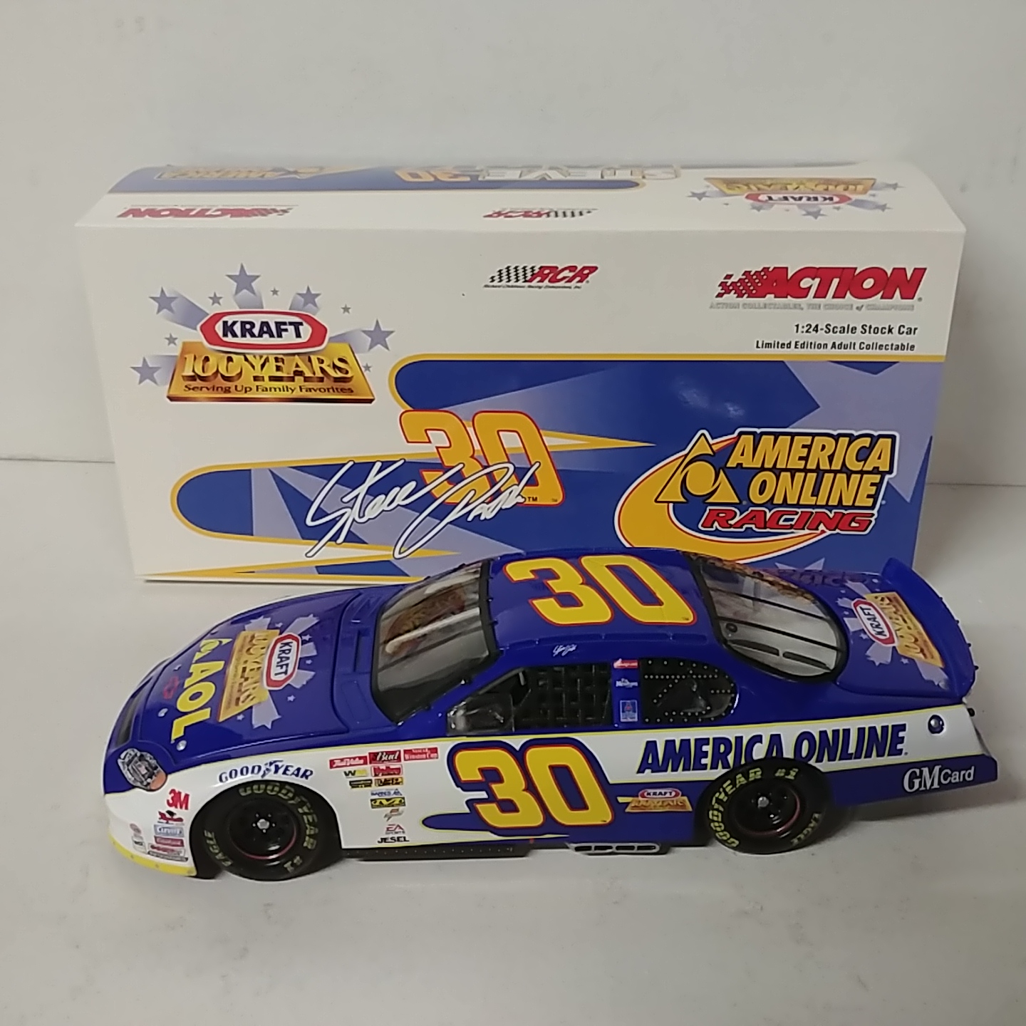 2003 Steve Park 1/24th AOL/Kraft 100th Anniversary c/w car