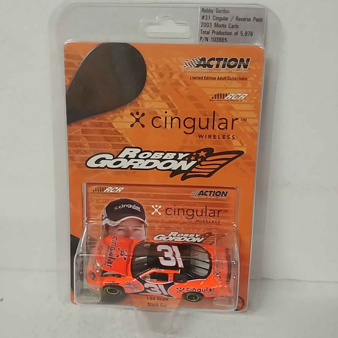 2003 Robby Gordon 1/64th Cingular "Reverse Special Night Races" ARC hood open Monte Carlo