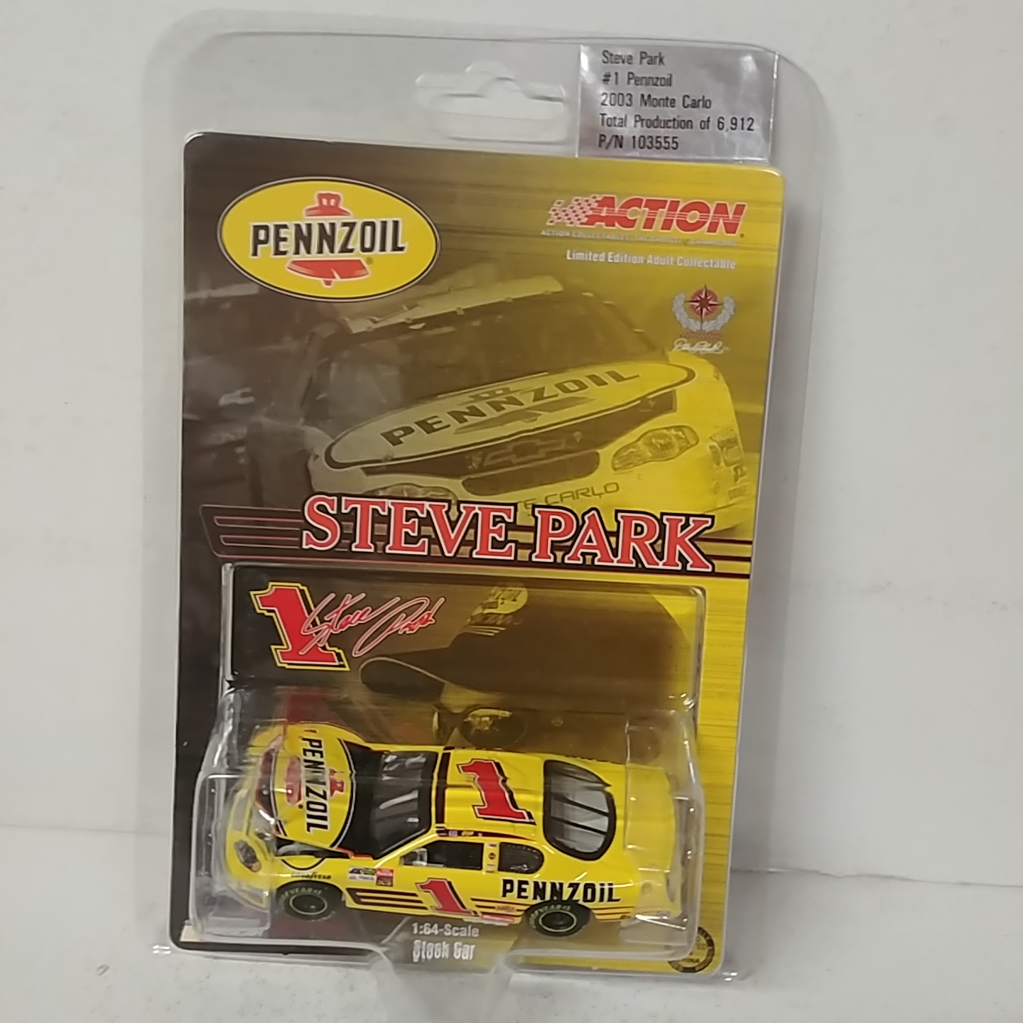 2003 Steve Park 1/64th Pennzoil ARC hood open Monte Carlo