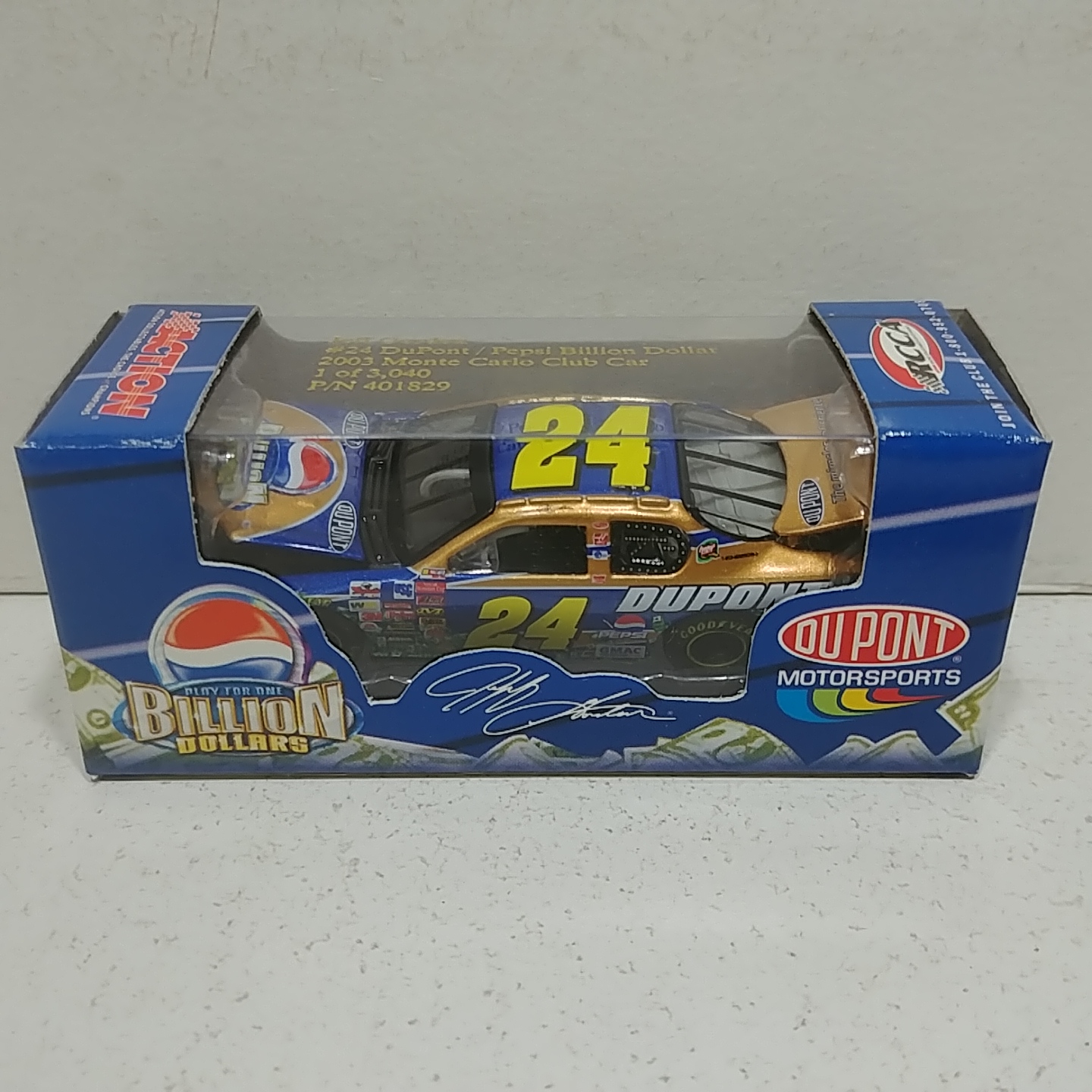 2003 Jeff Gordon 1/64th Pespi "Billion Dollar Daytona" RCCA hood open Monte Carlo