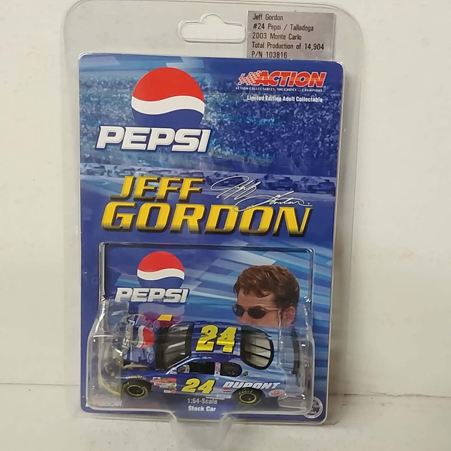 2003 Jeff Gordon 1/64th Dupont/Pepsi "Talladega" ARC hood open Monte Carlo