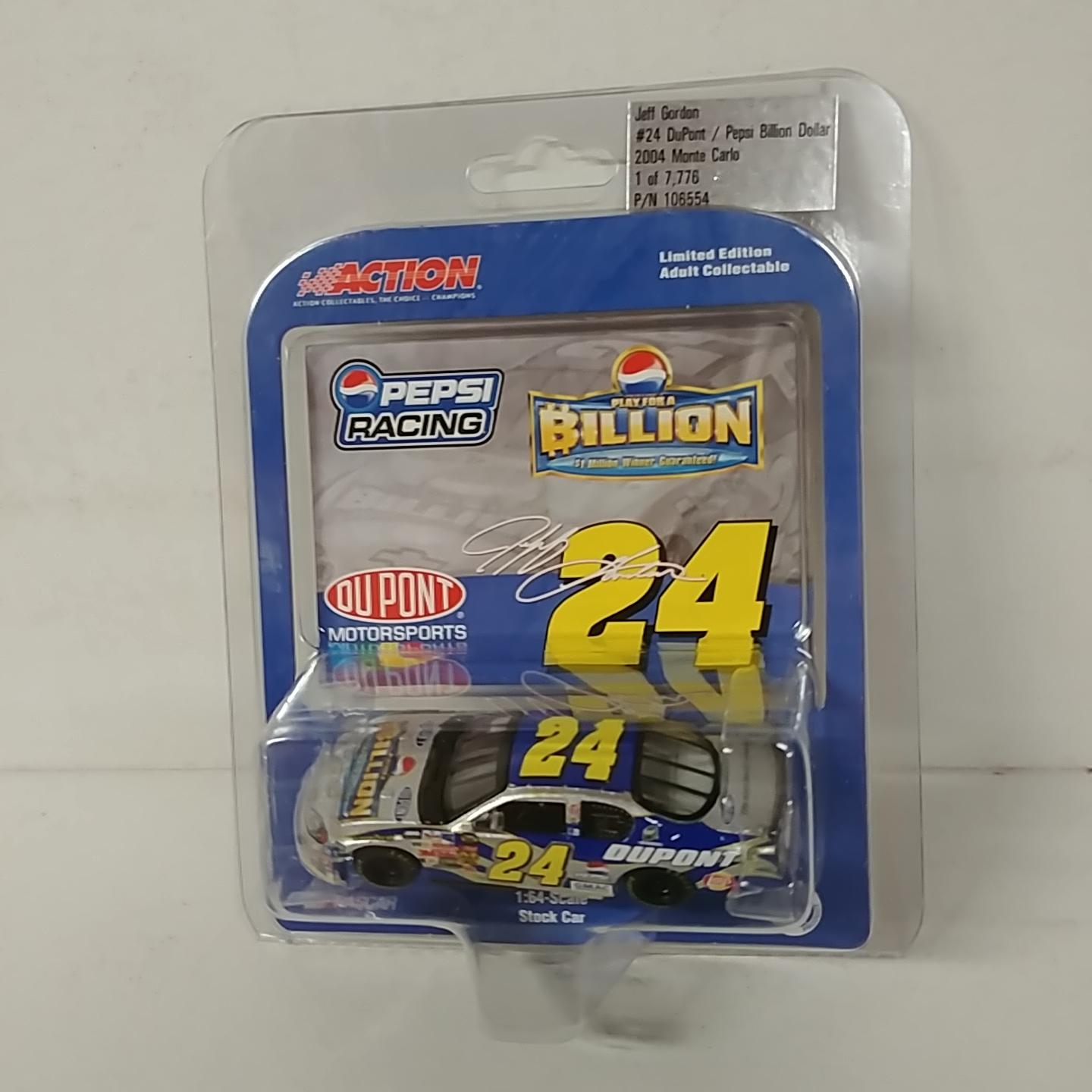 2004 Jeff Gordon 1/64th Dupont "Pepsi Billion Dollar" car