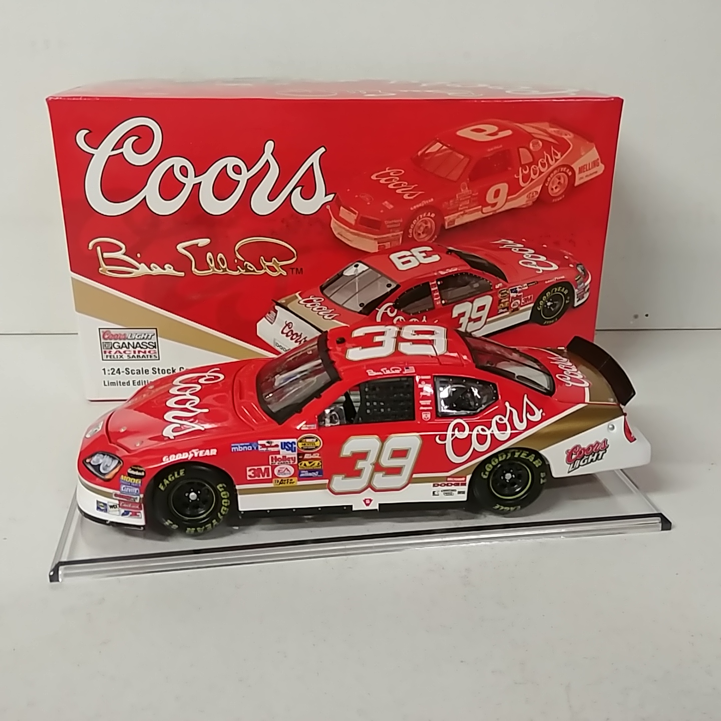 2005 Bill Elliott 1/24th Coors "Retro" "Bud Shootout" c/w car