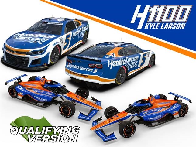 2024 Kyle Larson 1/24th 1/18th HendrickCars "1100""Qualifing Version" hood open Camaro and Indy car Set