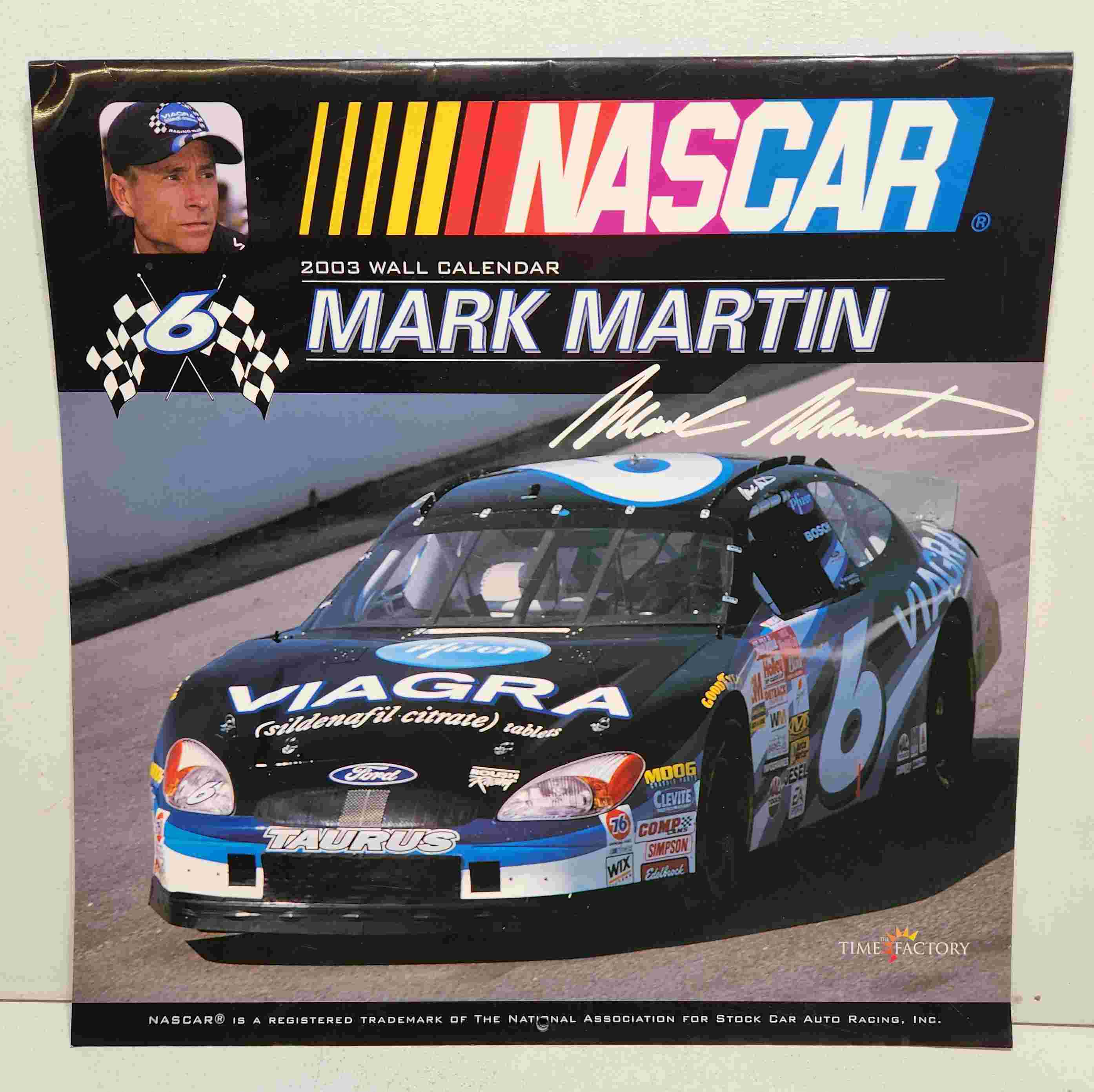 2002 Mark martin Viagra 12X12 calendar