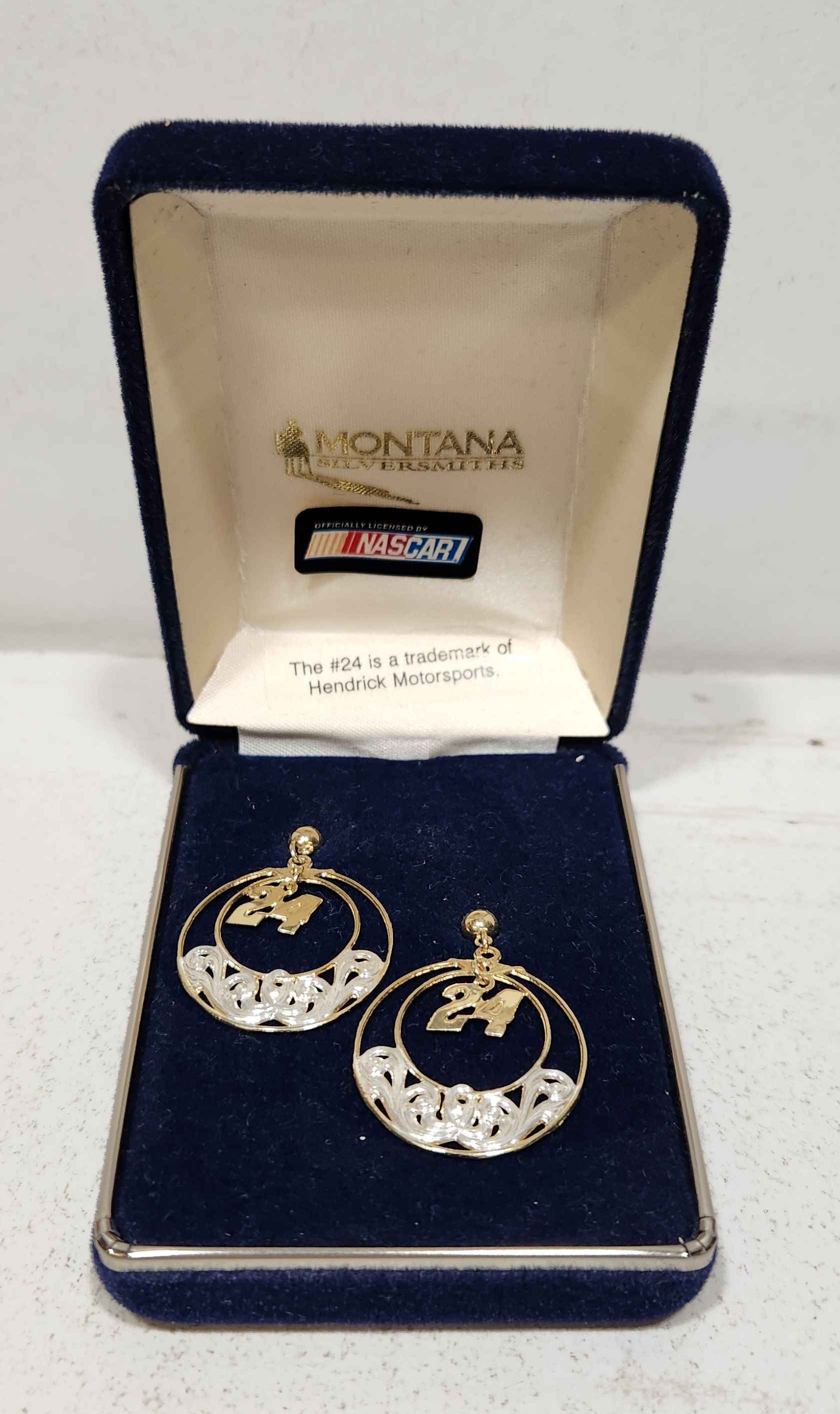 1995 Jeff Gordon Montana Silversmiths Hoop Earrings