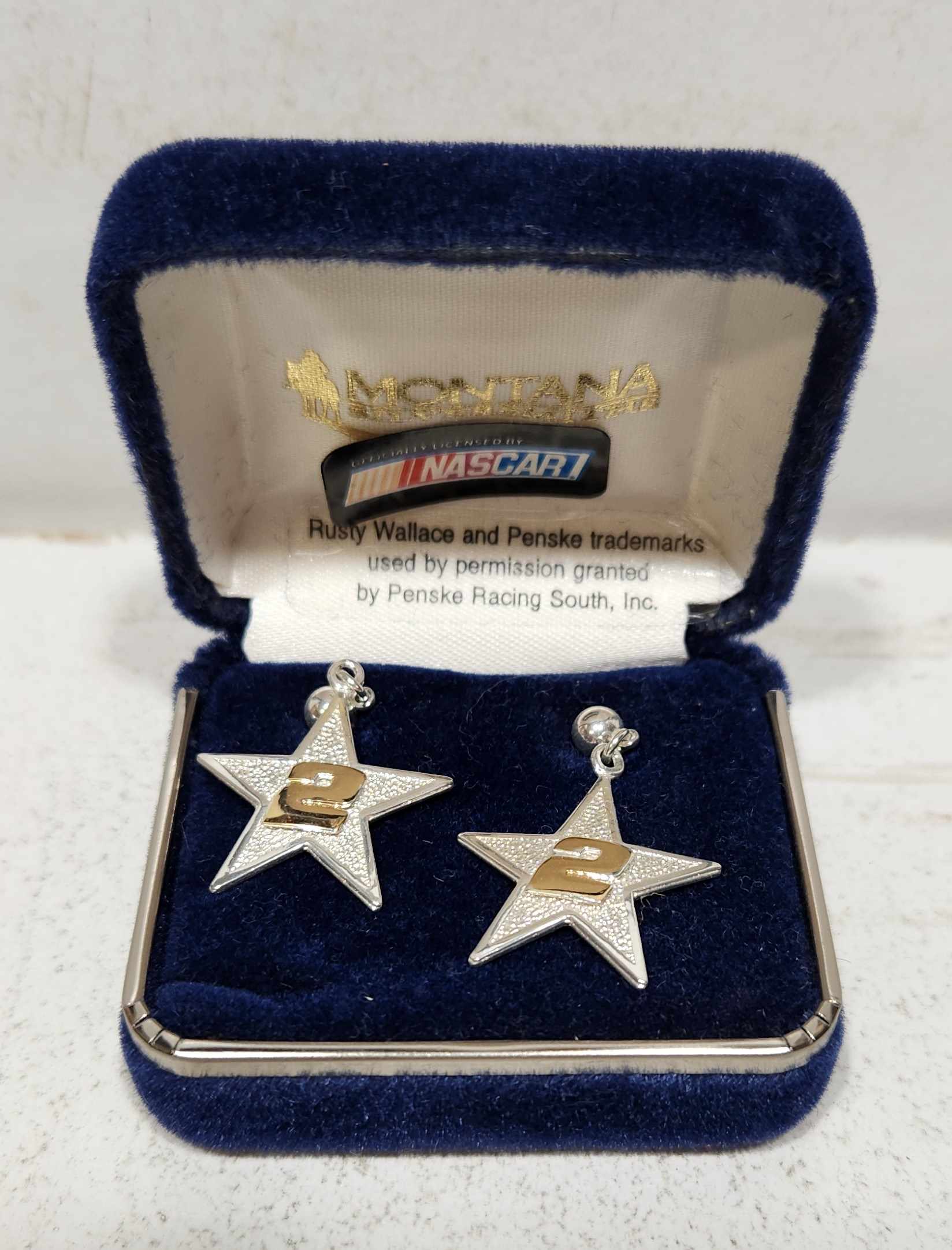 1995 Rusty Wallace Montana Silversmiths Star Earrings