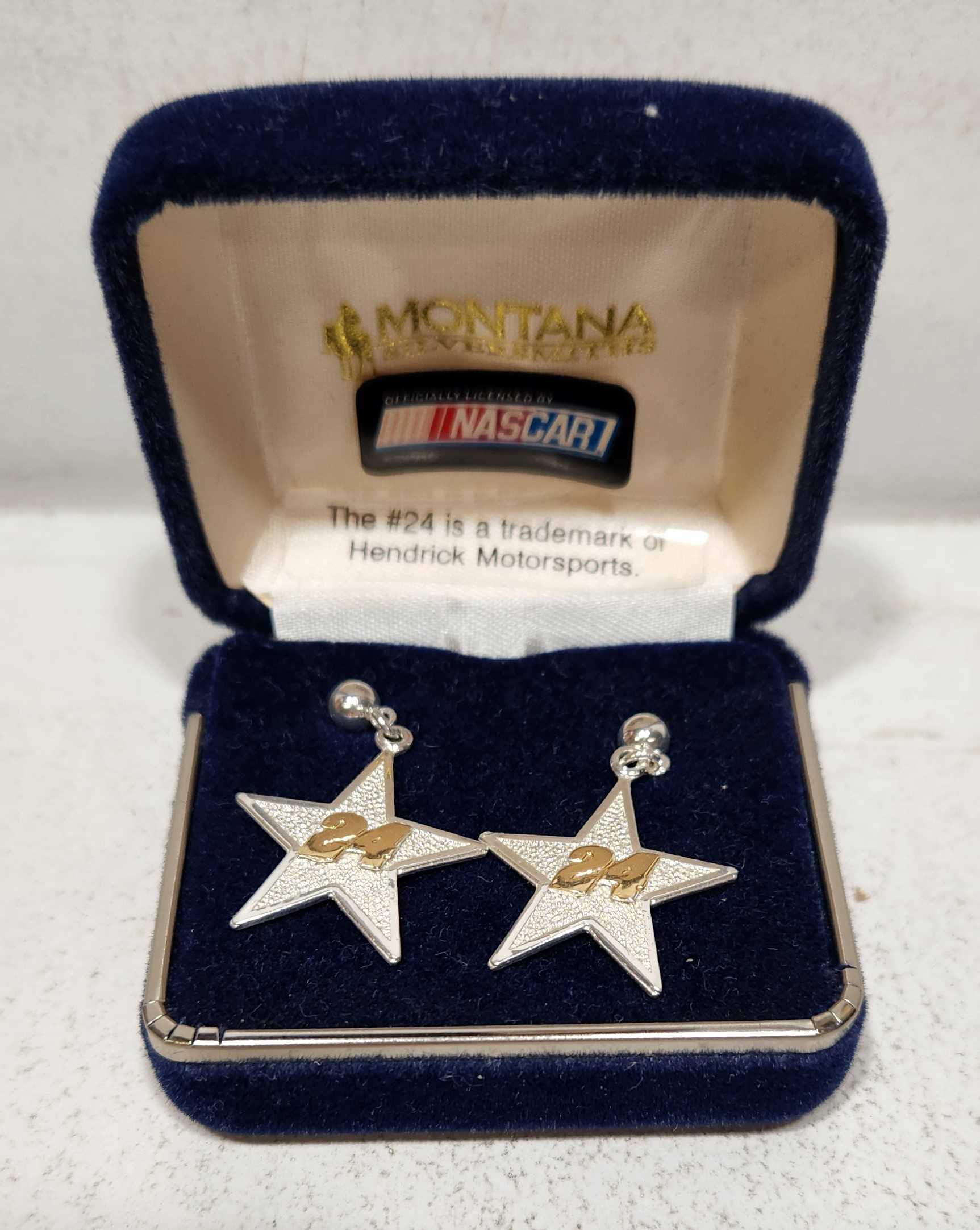 1995 Jeff Gordon Montana Silversmiths Star earrings