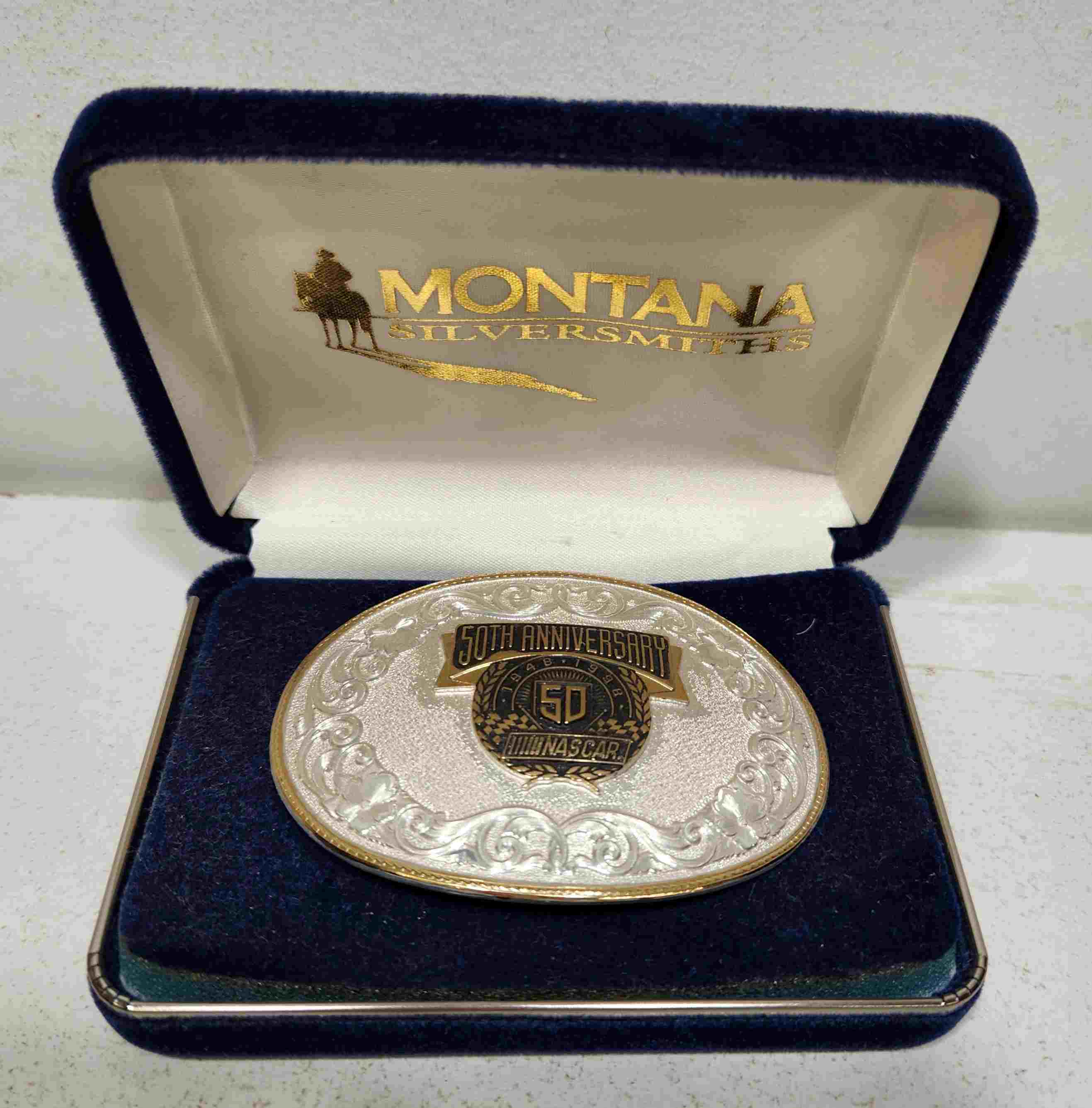 1998 NASCAR 50th Anniversary Montana Silversmiths Belt Buckel