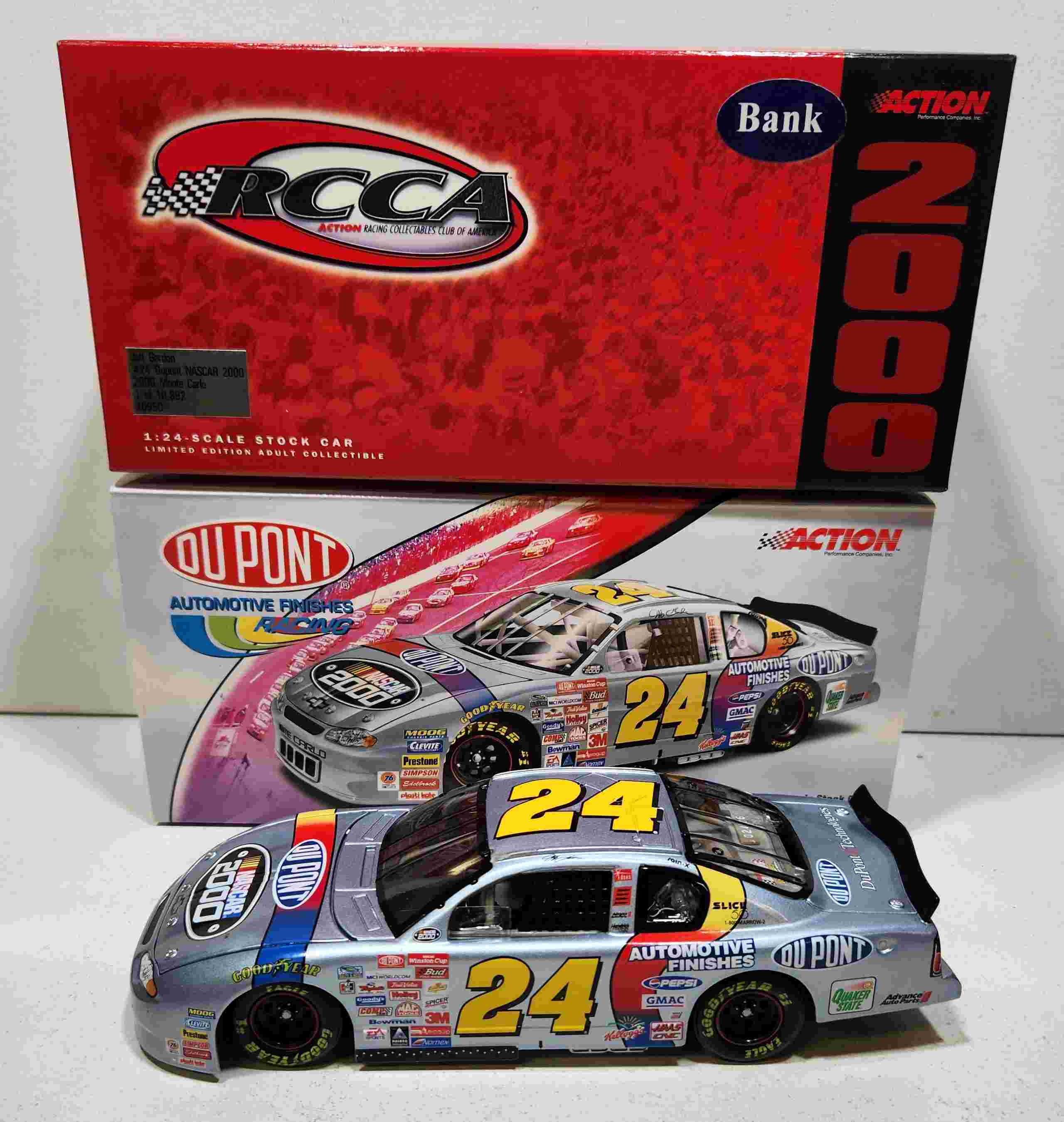 2000 Jeff Gordon 1/24th Dupont "NASCAR 2000" RCCA c/w bank Monte Carlo