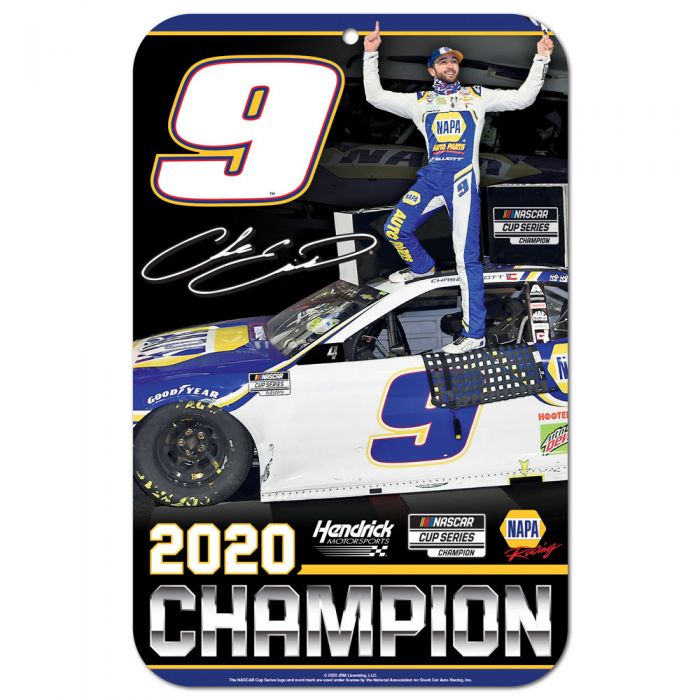 2020 Chase Elliott NAPA "NASCAR Cup Champion" plastic sign