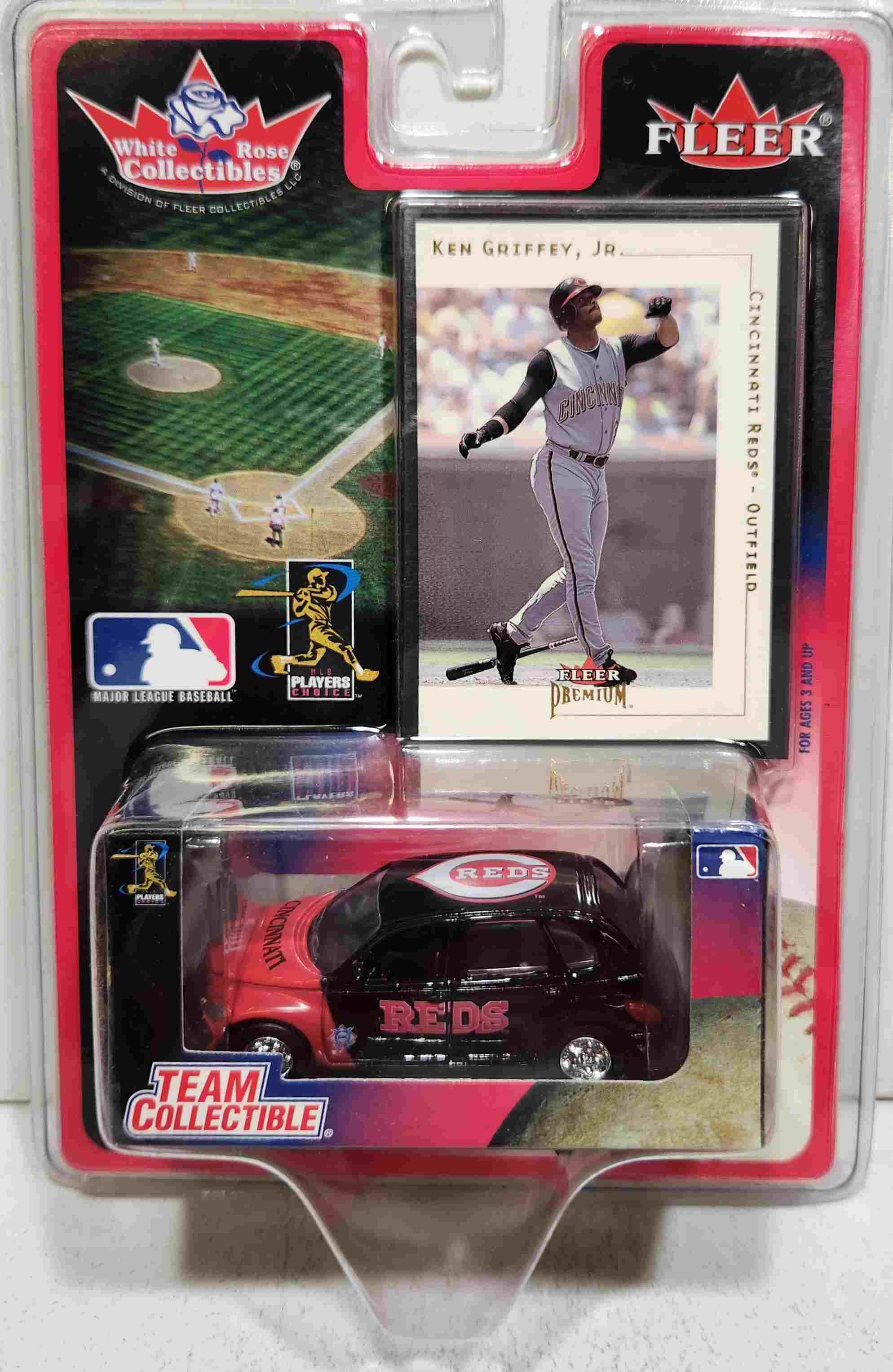 2001 Cincinnati Reds 1/64th PT Cruiser with Ken Griffey Jr trading card