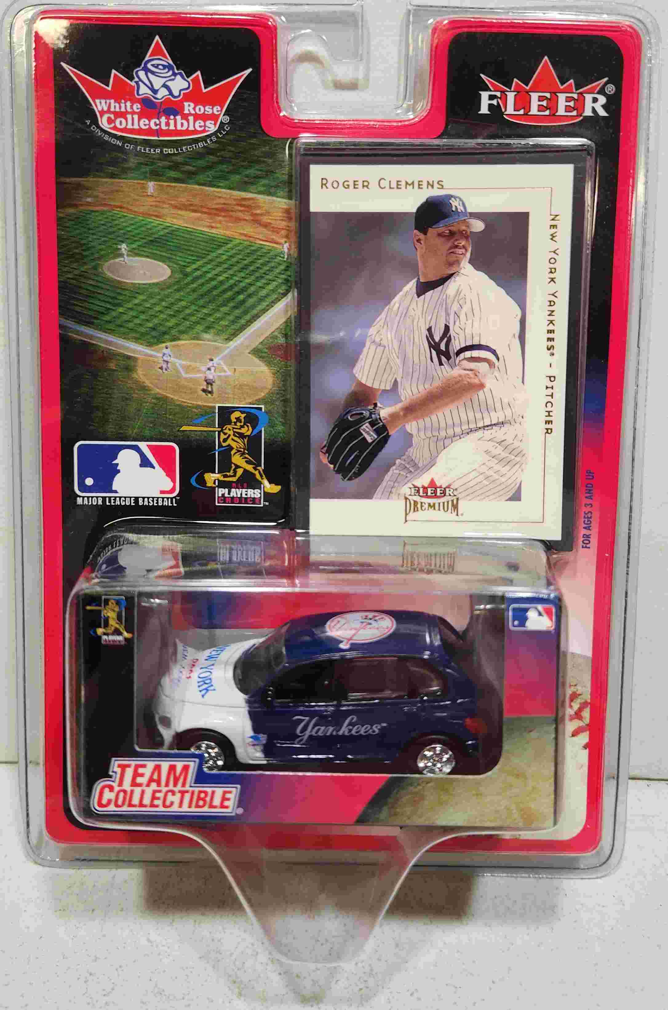 2001 NY Yankees 1/64th PT Cruiser with Roger Clemens trading card