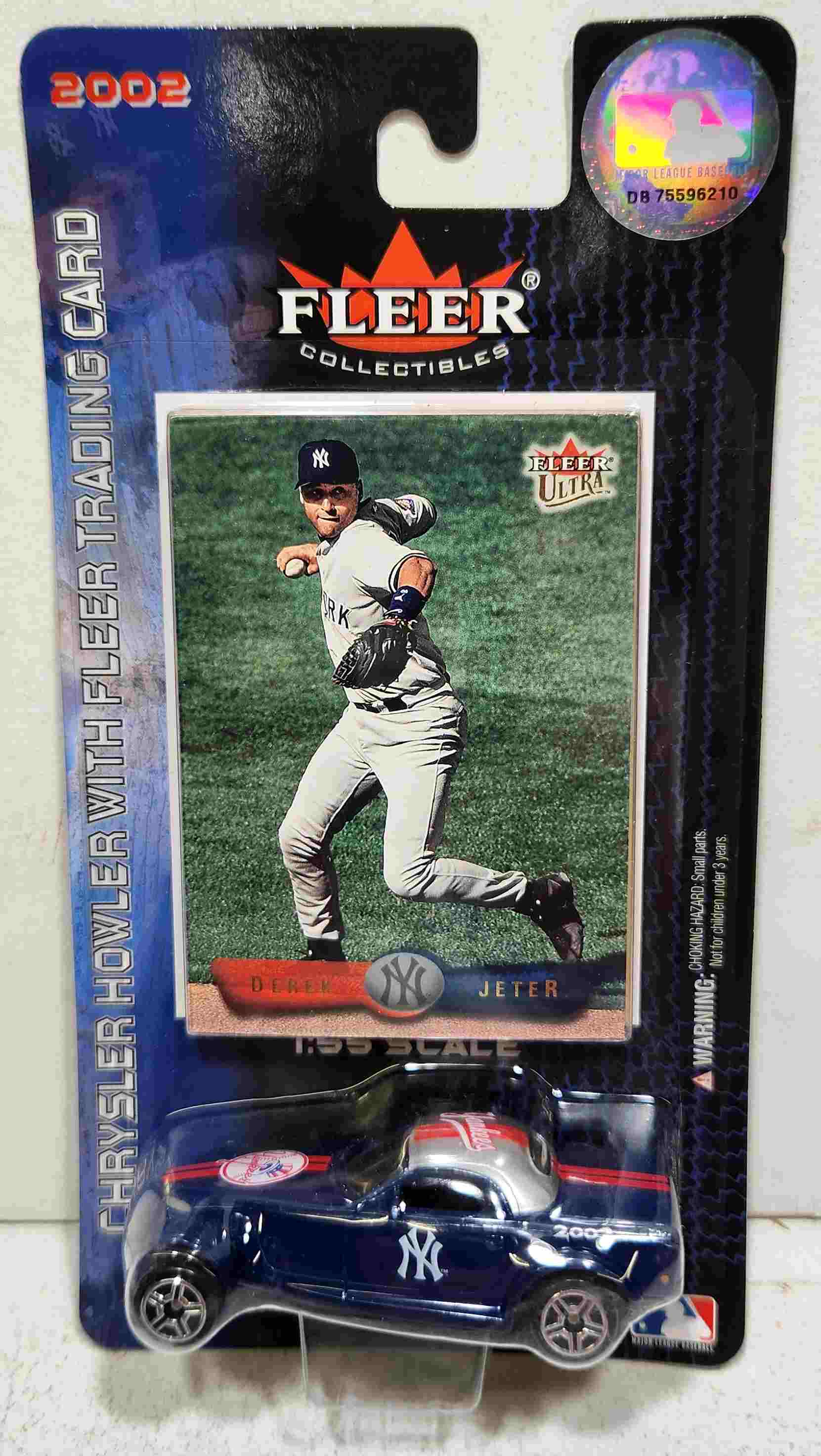 2002 NY Yankees 1/64th Chrysler Howler with Derek Jeter trading card