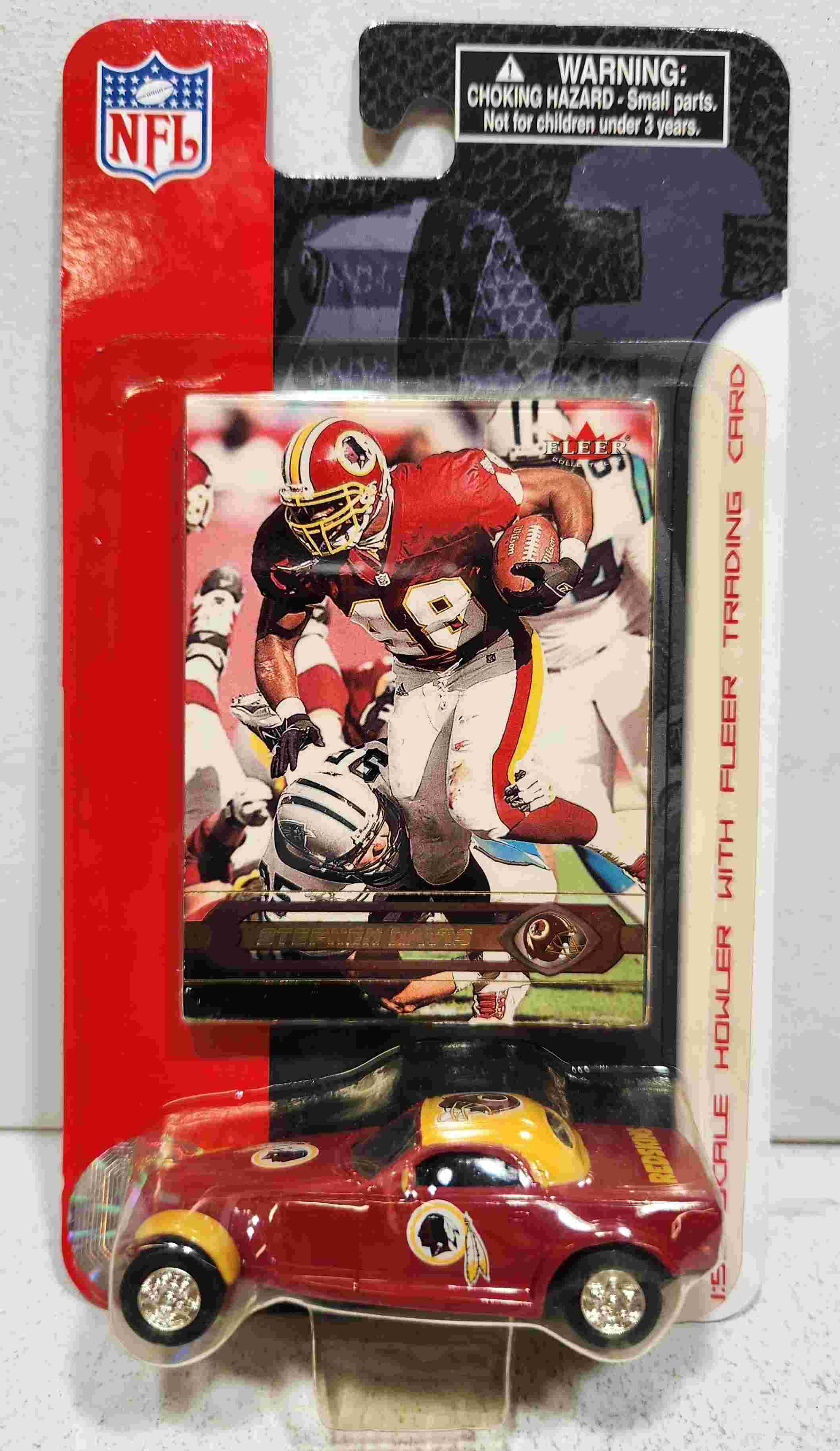 2002 Washington Redskins 1/55th Chrysler Howler with Stephen Davis trading card