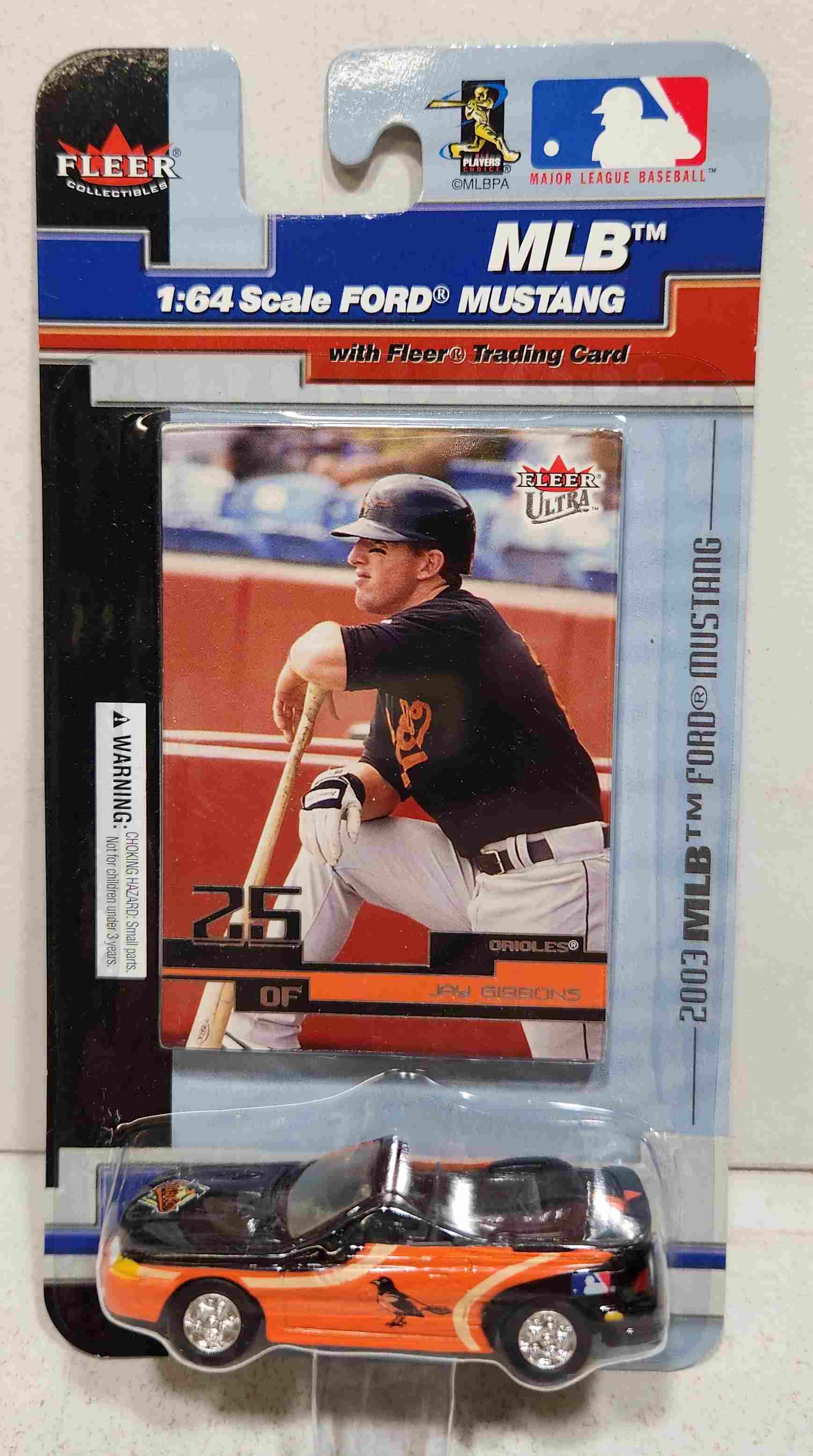 2003 Baltimore Orioles 1/64th Mustang with Jay Gibbons trading card