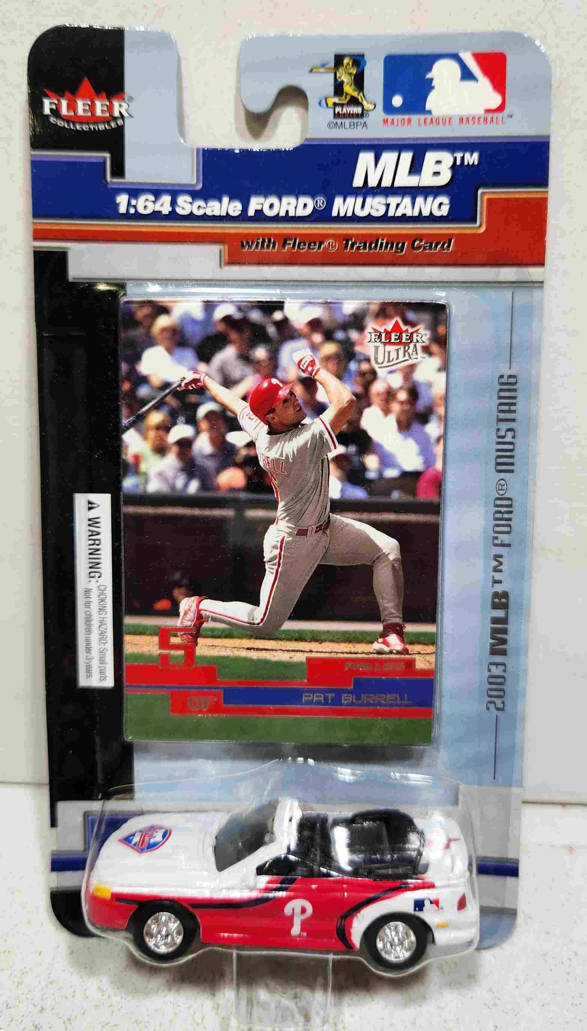 2003 Philadelphia Phillies 1/64th Mustang with Pat Burrell trading card