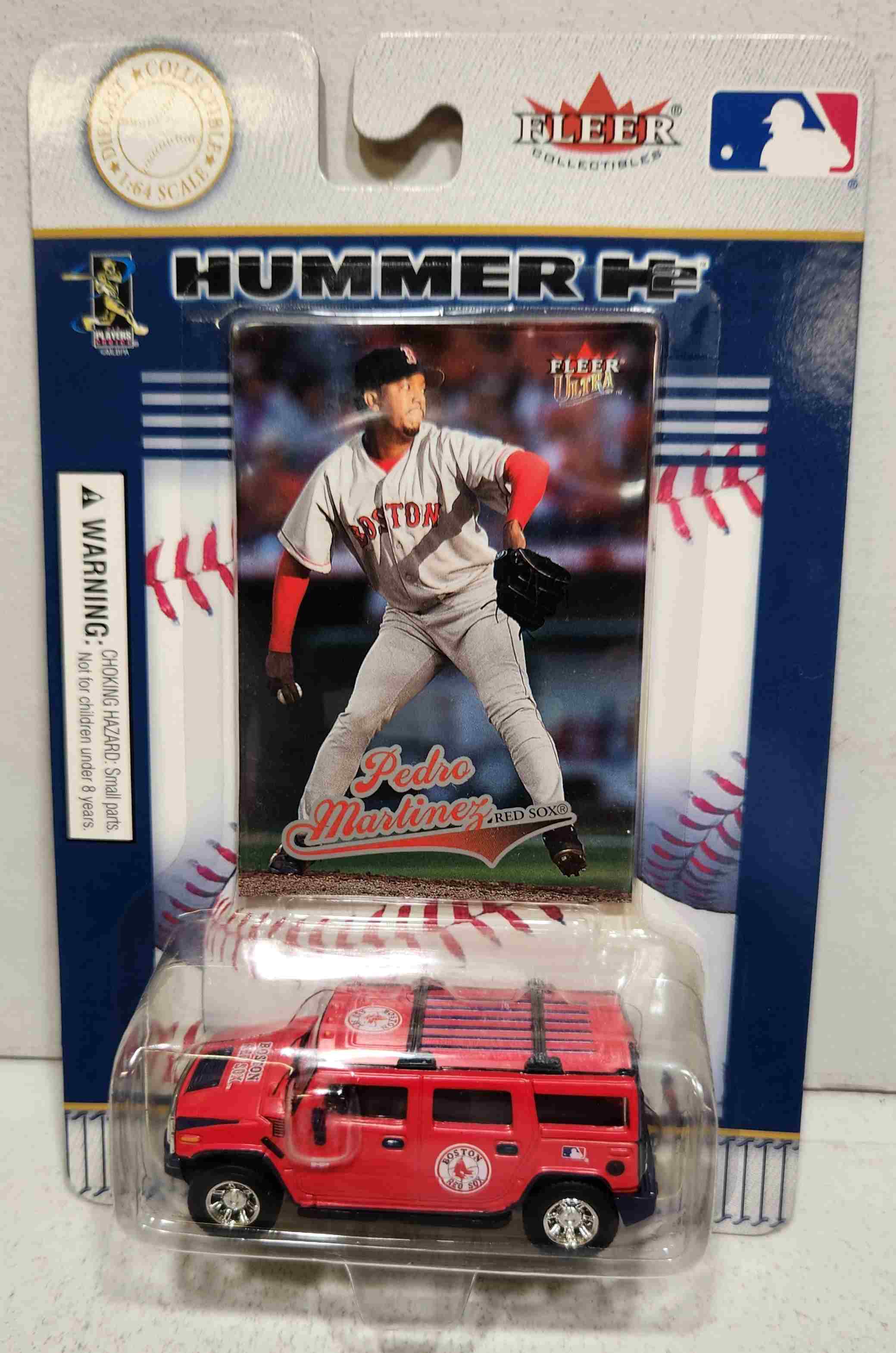 2004 Boston Red Sox 1/64th Hummer with Pedro Martinez trading card