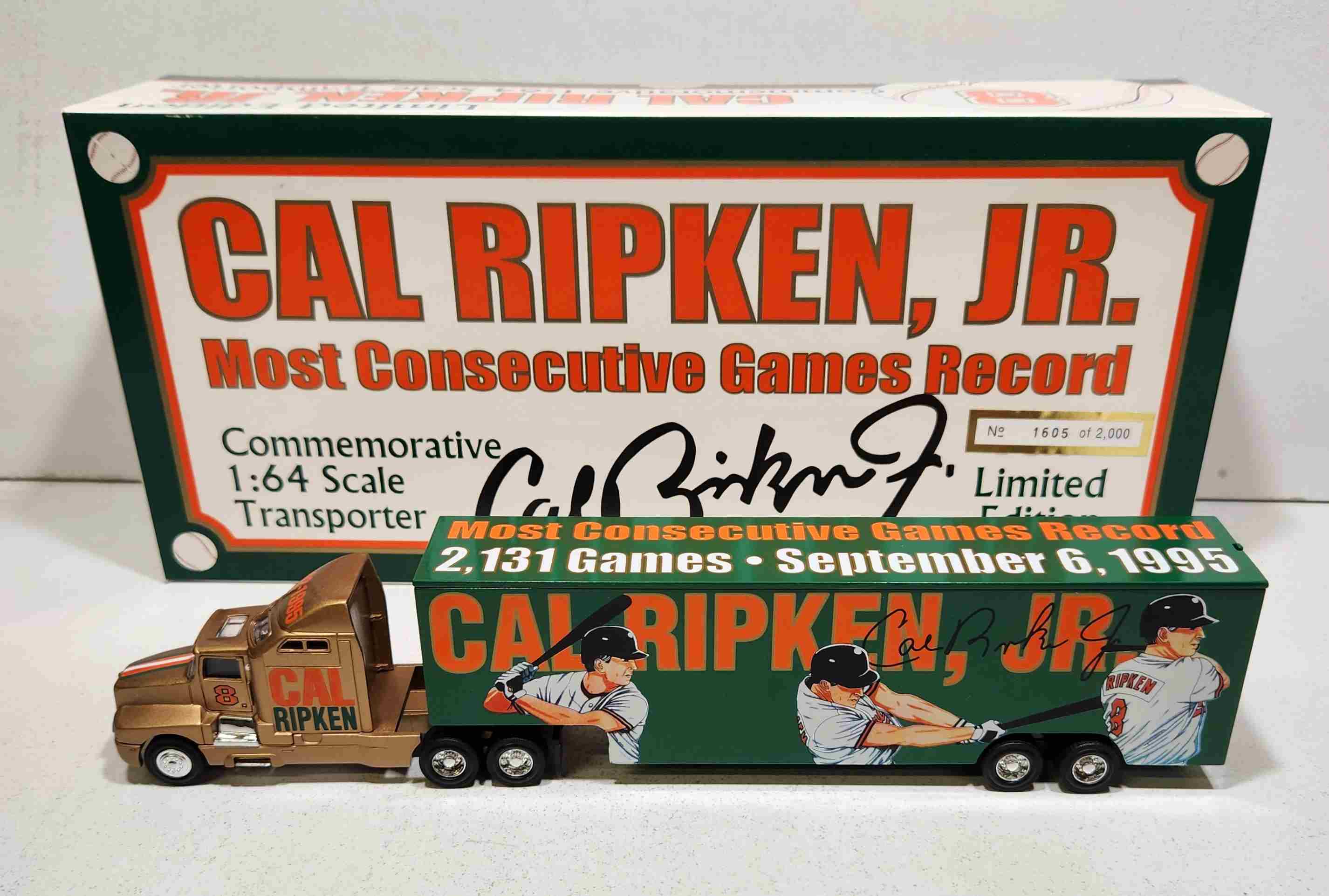 1995 Baltimore Orioles 1/64th "Cal Ripken Jr 2131 Consecutive Games" Transporter