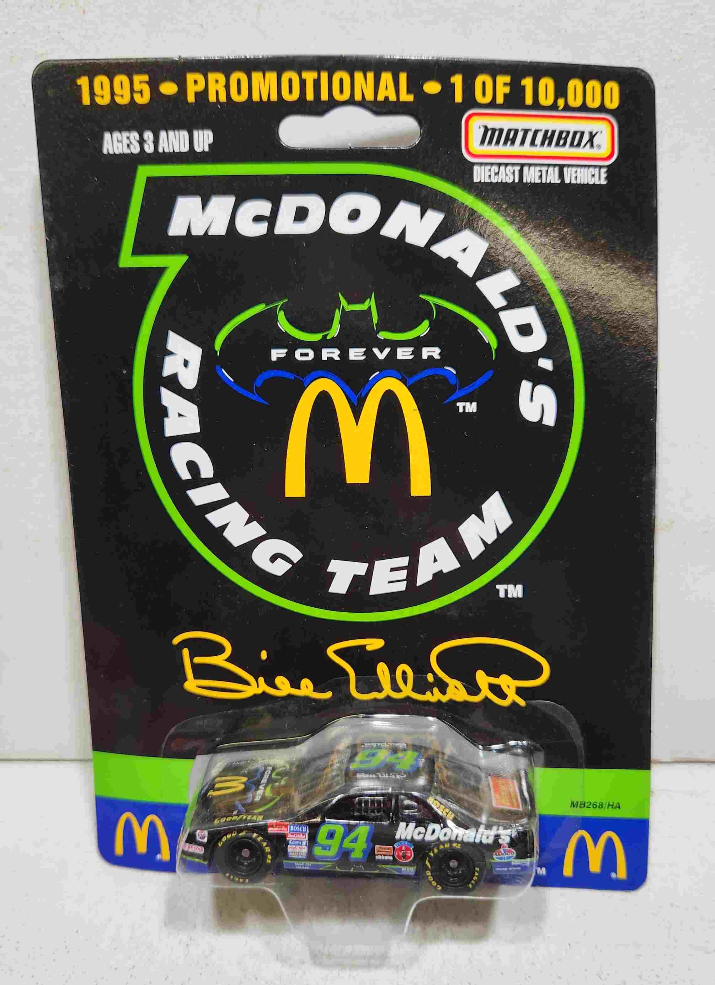 1995 Bill Elliott 1/64th McDonald's "Thunderbat" Promo Thunderbird