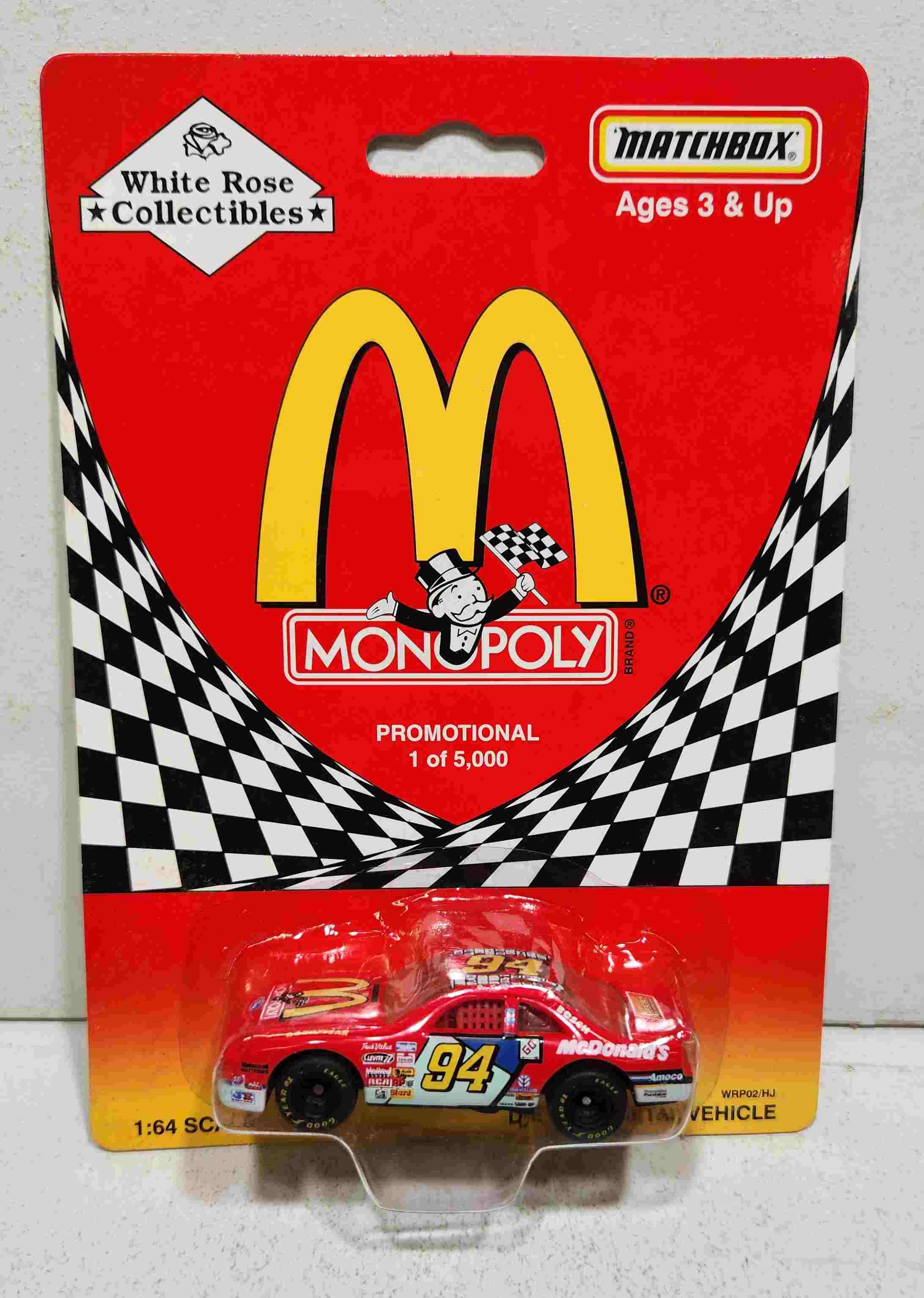 1996 Bill Elliott 1/64th McDonald's "Monopoly" Promo Thunderbird