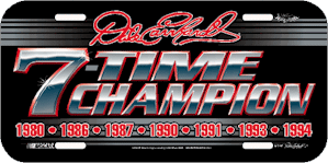 2001 Dale Earnhardt 7 Time Champion plastic license plate