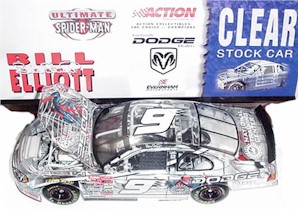 2001 Bill Elliott 1/24th Dodge Dealers "Spiderman" clear car Dodge